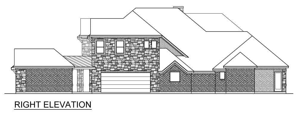 Home Plan Right Elevation of this 4-Bedroom,4169 Sq Ft Plan -195-1354