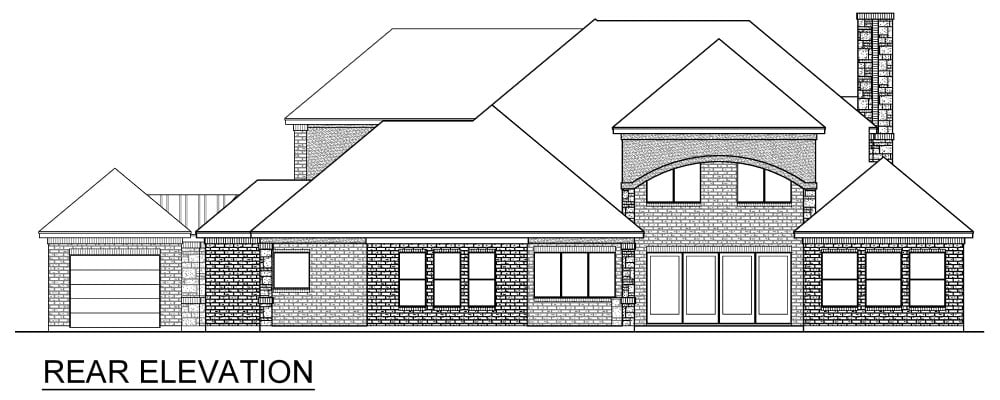 Home Plan Rear Elevation of this 4-Bedroom,4169 Sq Ft Plan -195-1354
