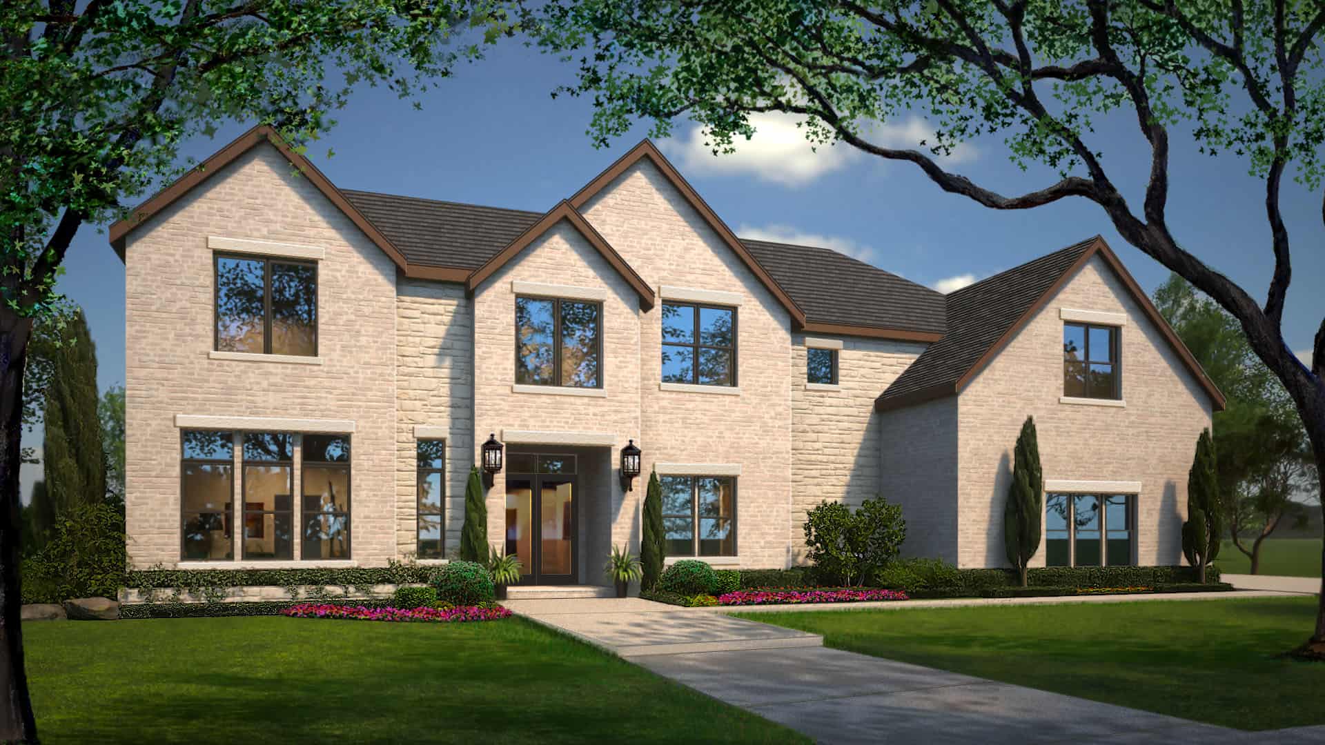 Front View of this 4-Bedroom,4575 Sq Ft Plan -195-1355