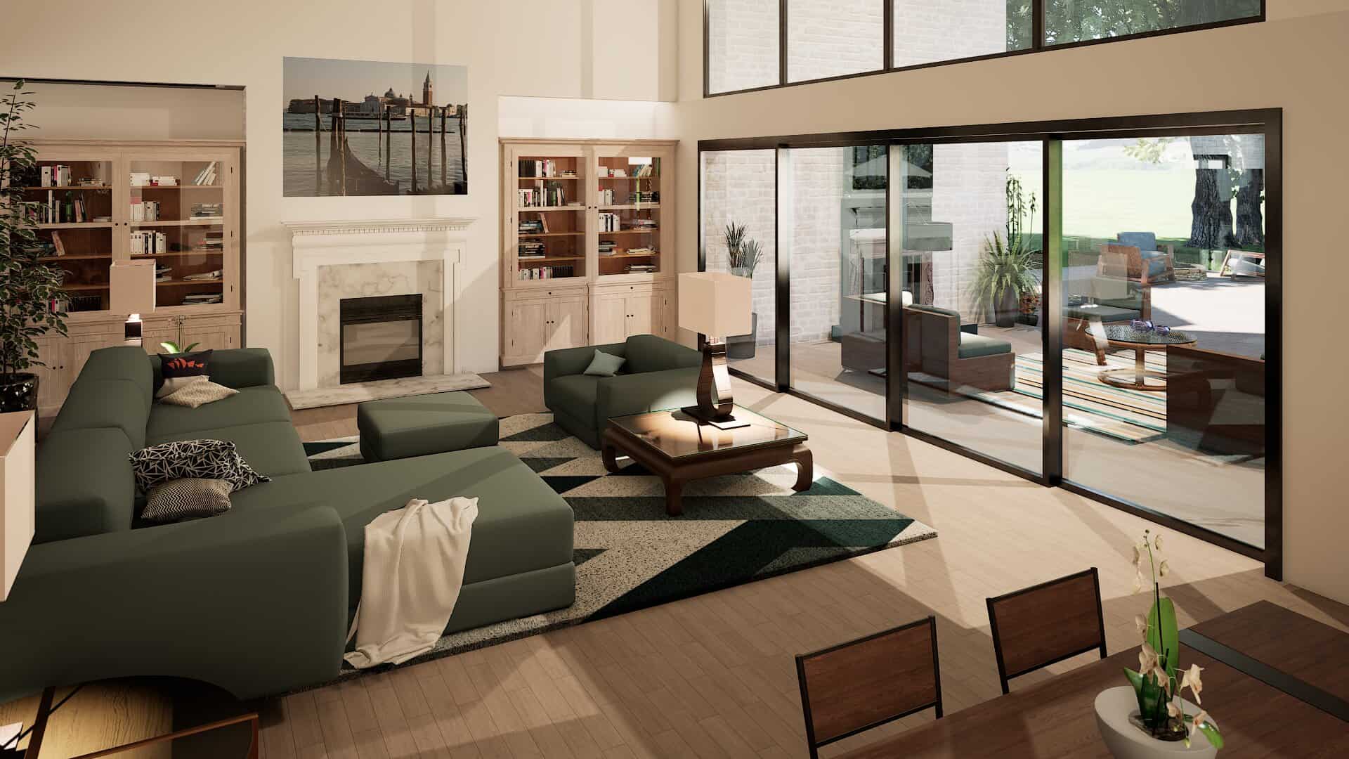 Living Room of this 4-Bedroom,4575 Sq Ft Plan -195-1355