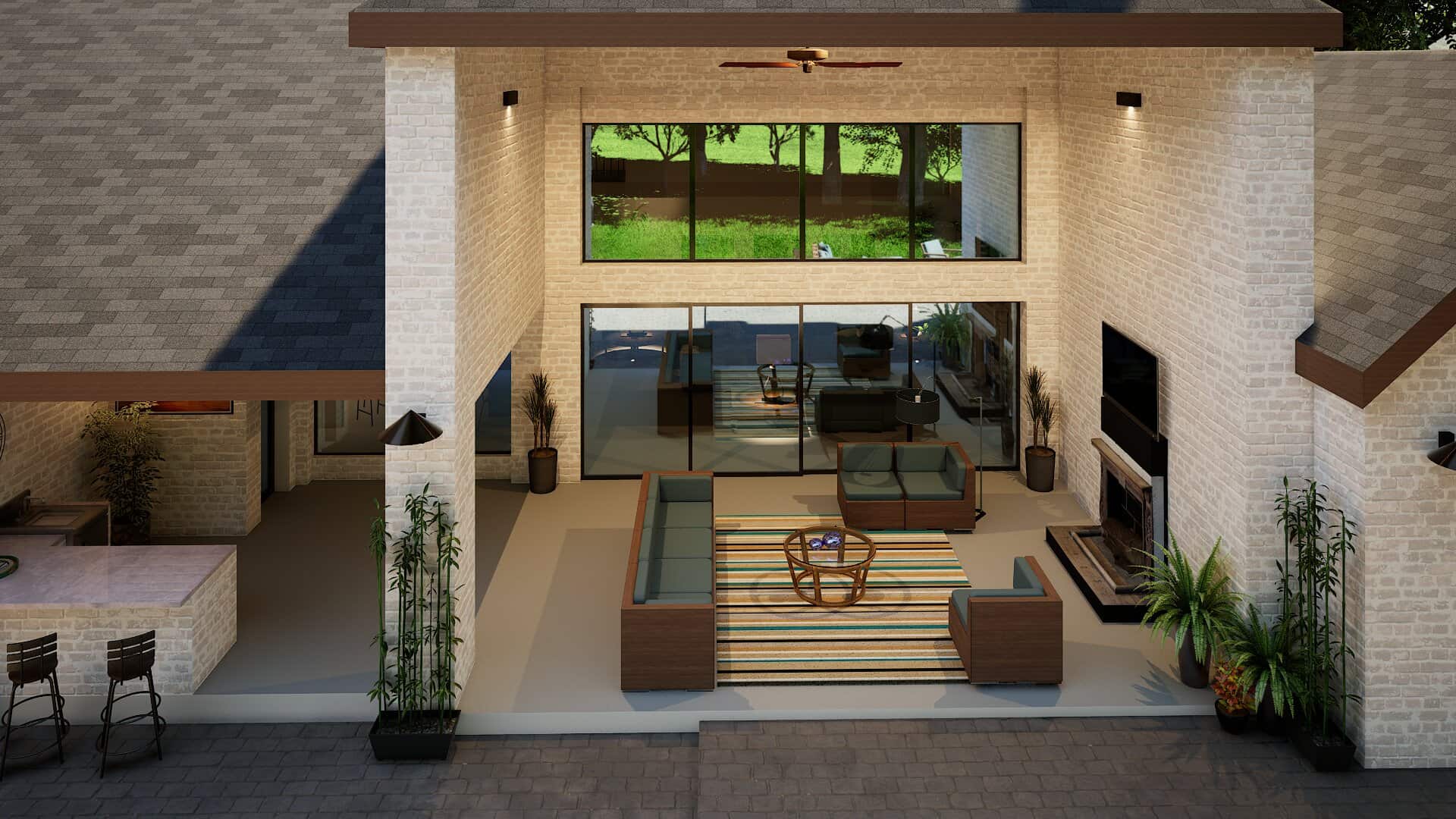 Patio of this 4-Bedroom,4575 Sq Ft Plan -195-1355
