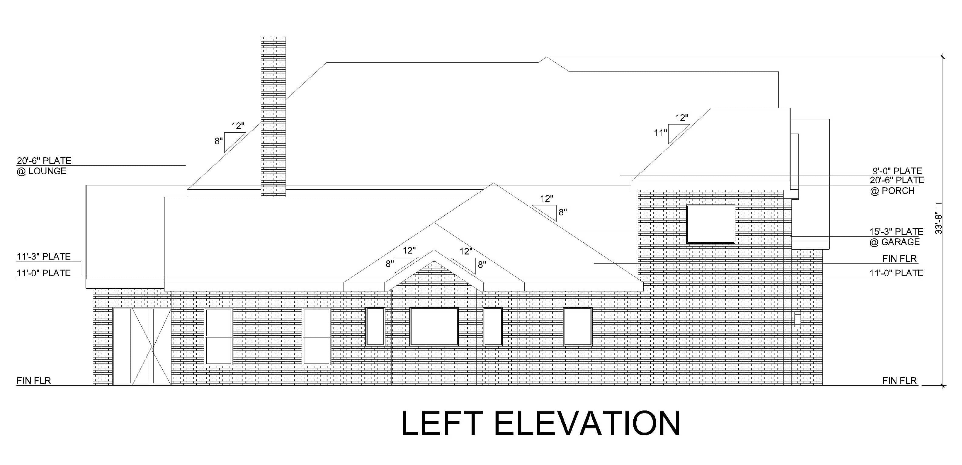 Home Plan Left Elevation of this 4-Bedroom,4575 Sq Ft Plan -195-1355