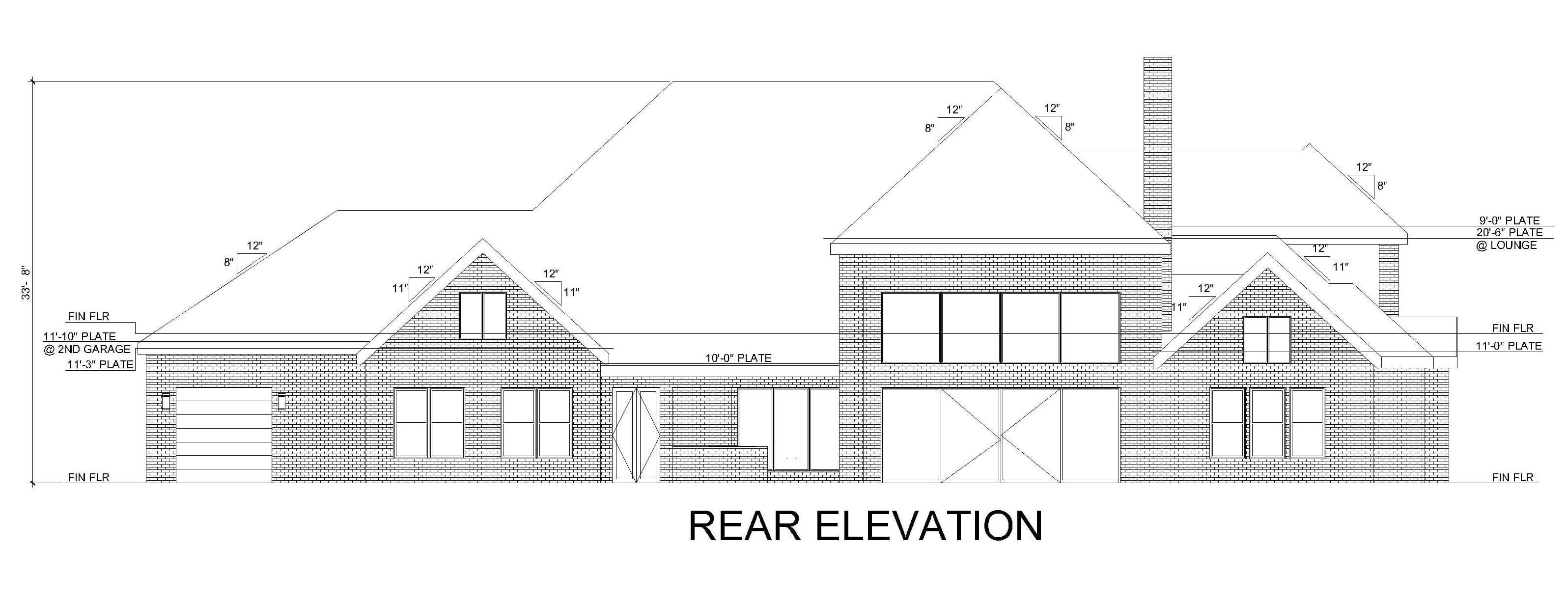 Home Plan Rear Elevation of this 4-Bedroom,4575 Sq Ft Plan -195-1355