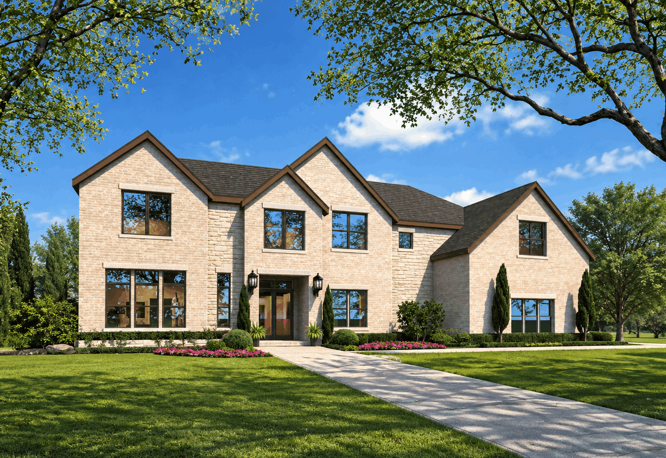 Front elevation of Traditional home (ThePlanCollection: House Plan #195-1355)