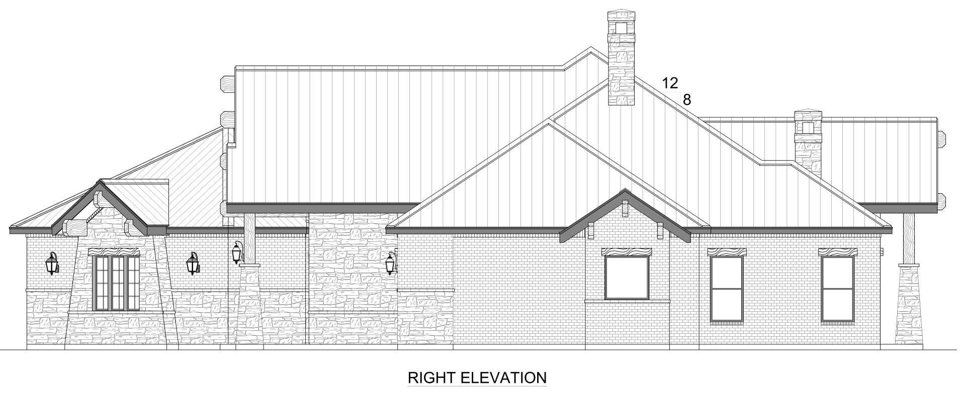 Home Plan Right Elevation of this 3-Bedroom,2670 Sq Ft Plan -195-1356