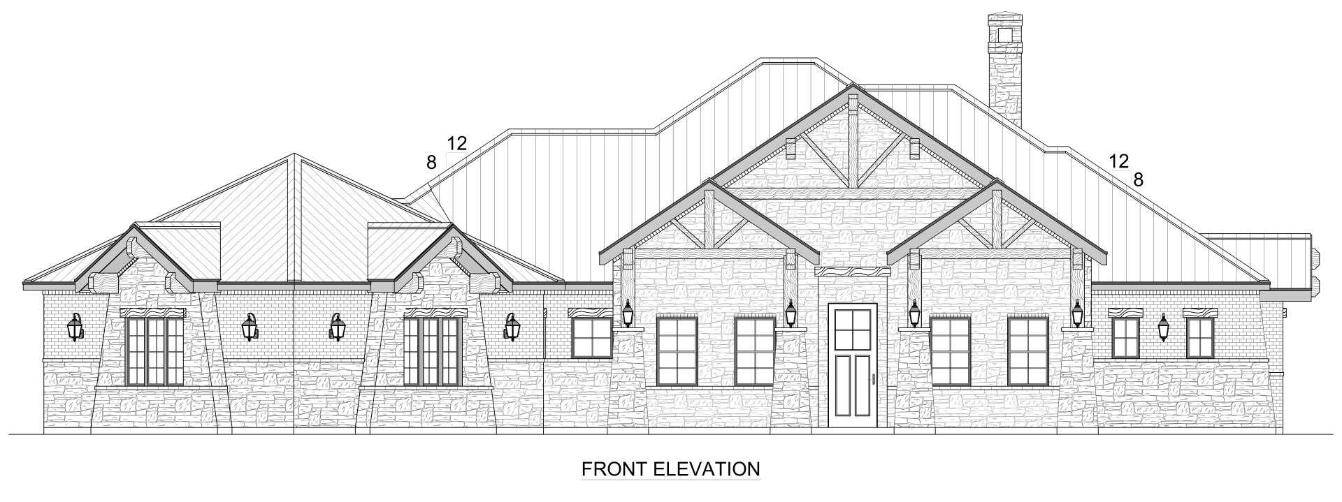 Home Plan Front Elevation of this 3-Bedroom,2670 Sq Ft Plan -195-1356