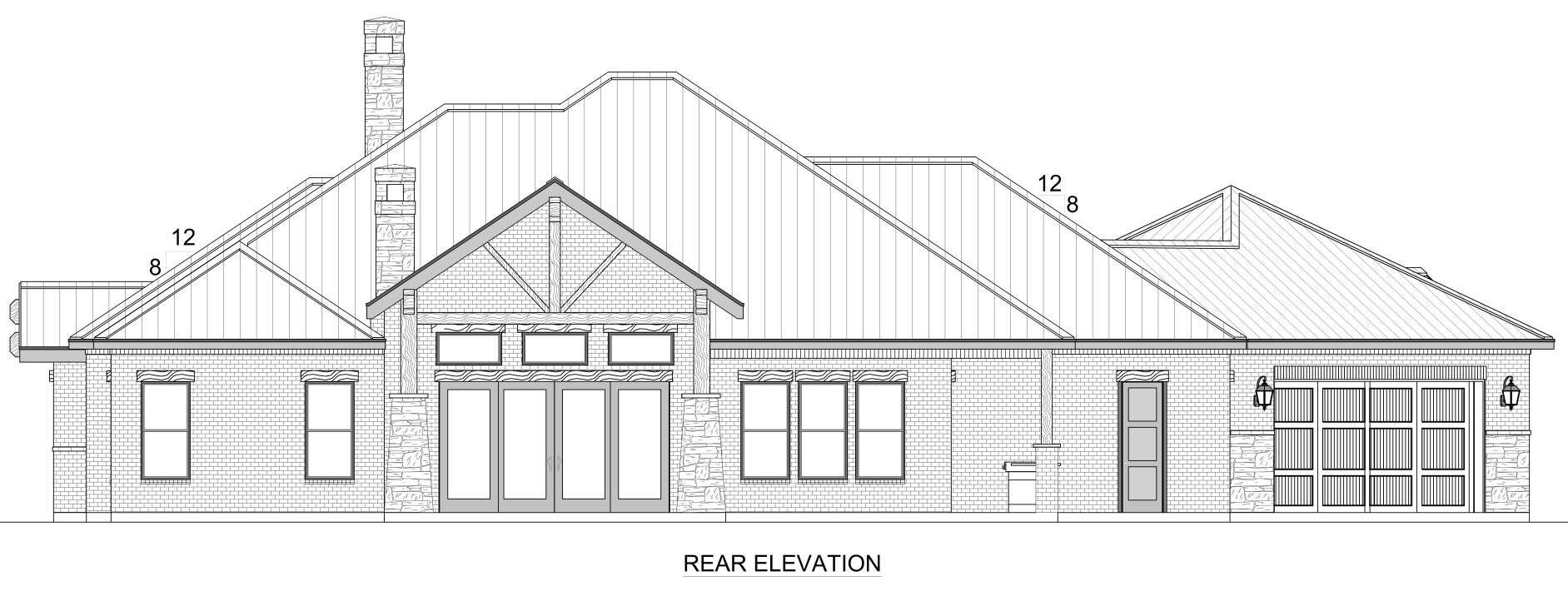 Home Plan Rear Elevation of this 3-Bedroom,2670 Sq Ft Plan -195-1356