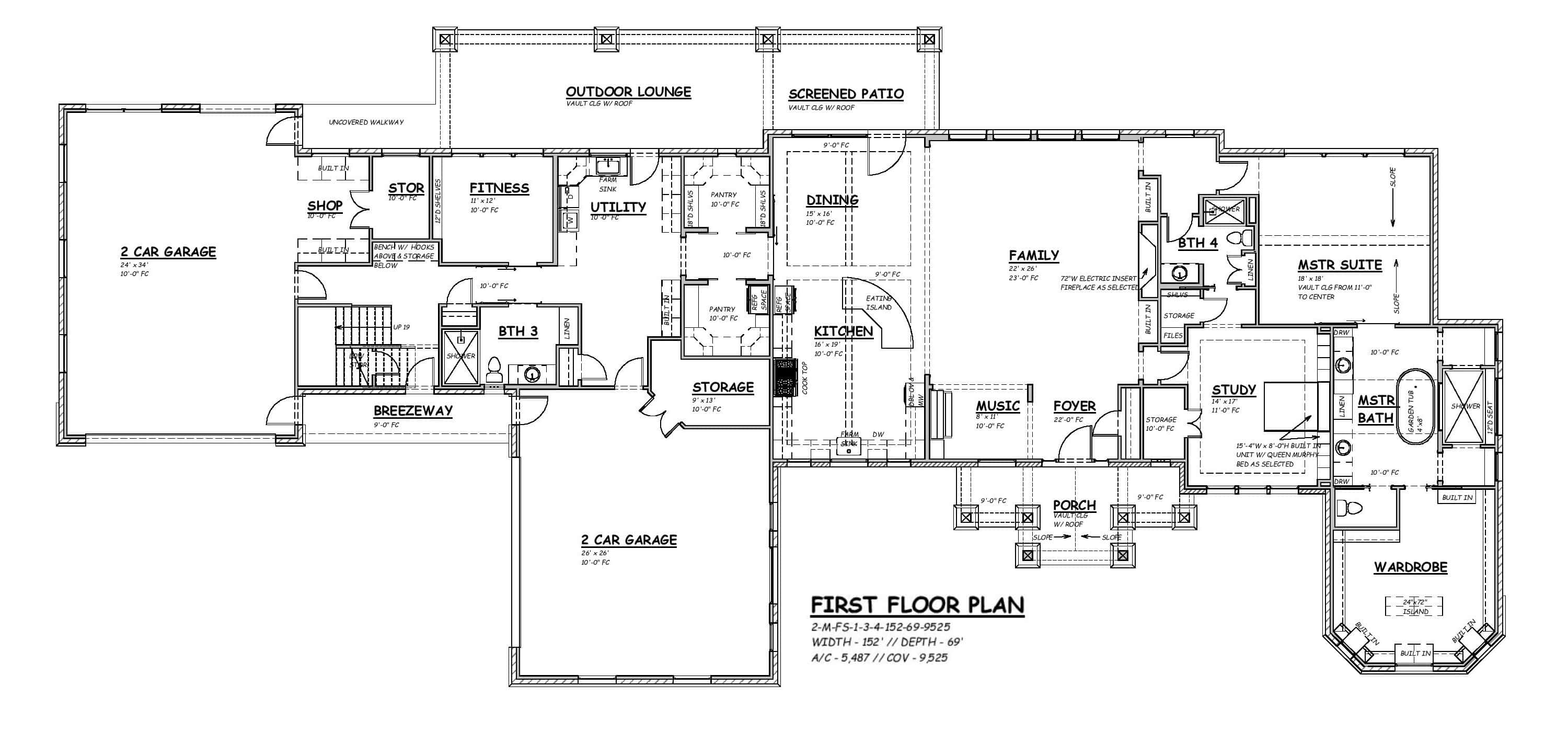 Main Level of Luxury Plan #195-1359