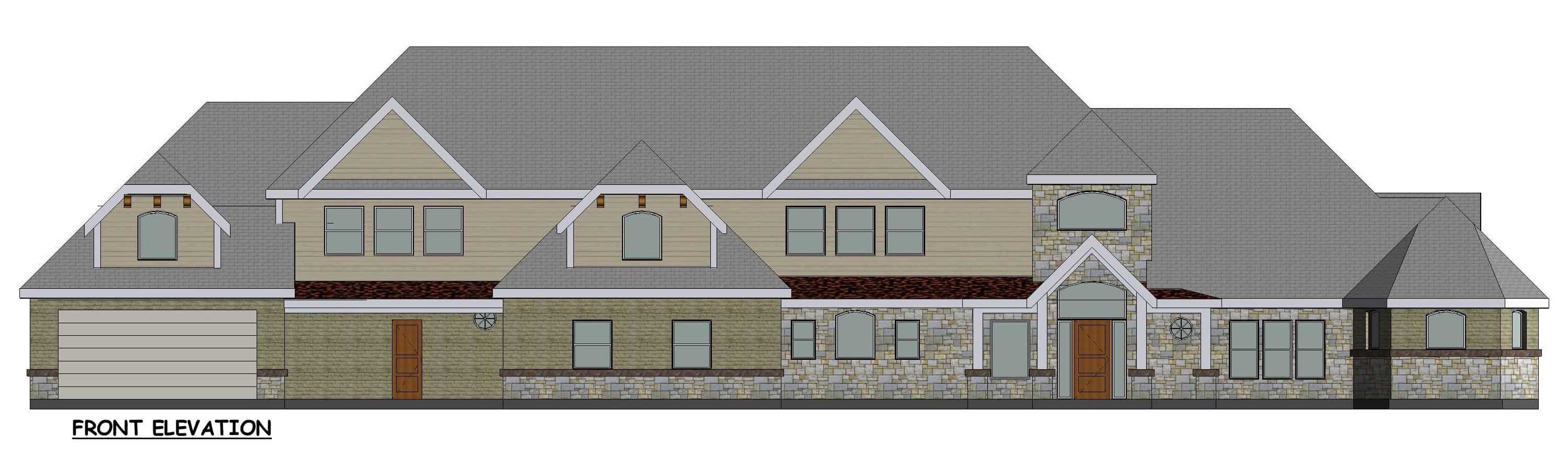 Home Plan Front Elevation of this 3-Bedroom,5487 Sq Ft Plan -195-1359
