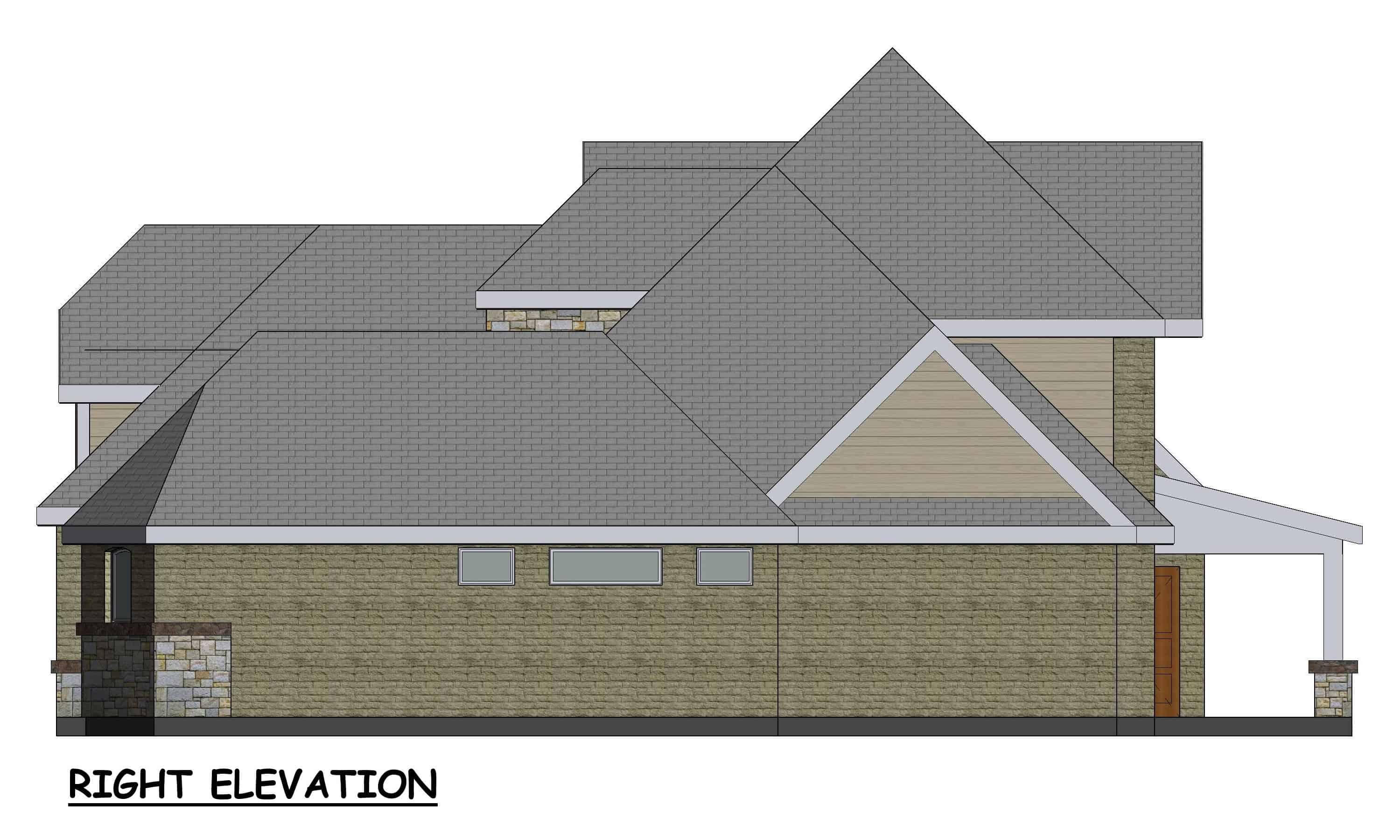 Home Plan Right Elevation of this 3-Bedroom,5487 Sq Ft Plan -195-1359