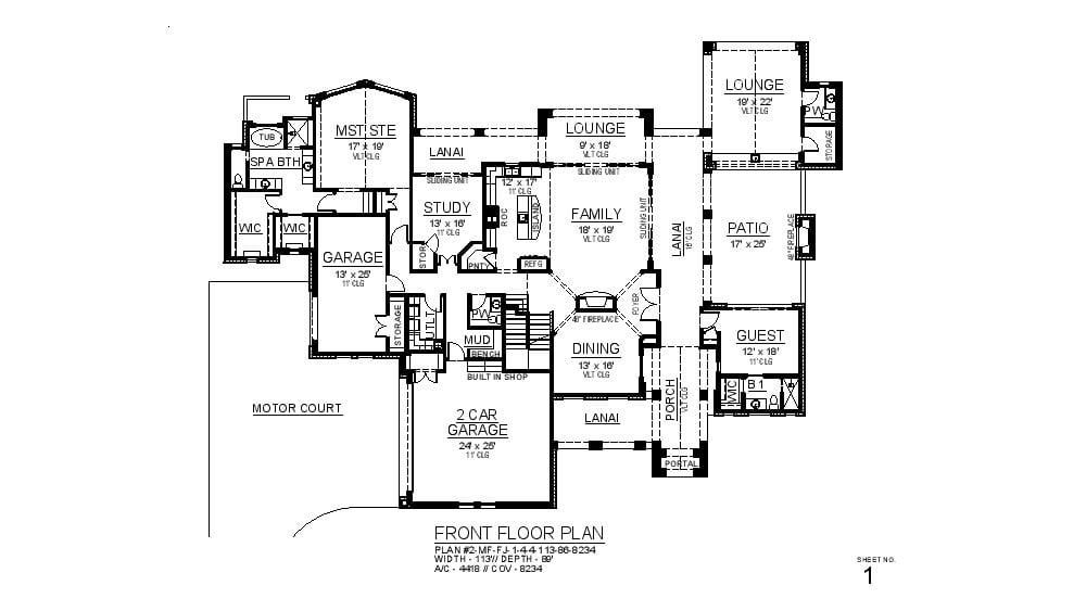 Main Level of Contemporary Plan #195-1360