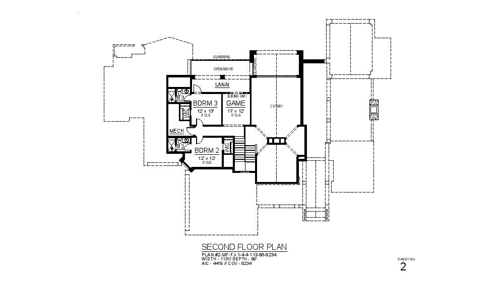 Upper Level of Contemporary Plan #195-1360
