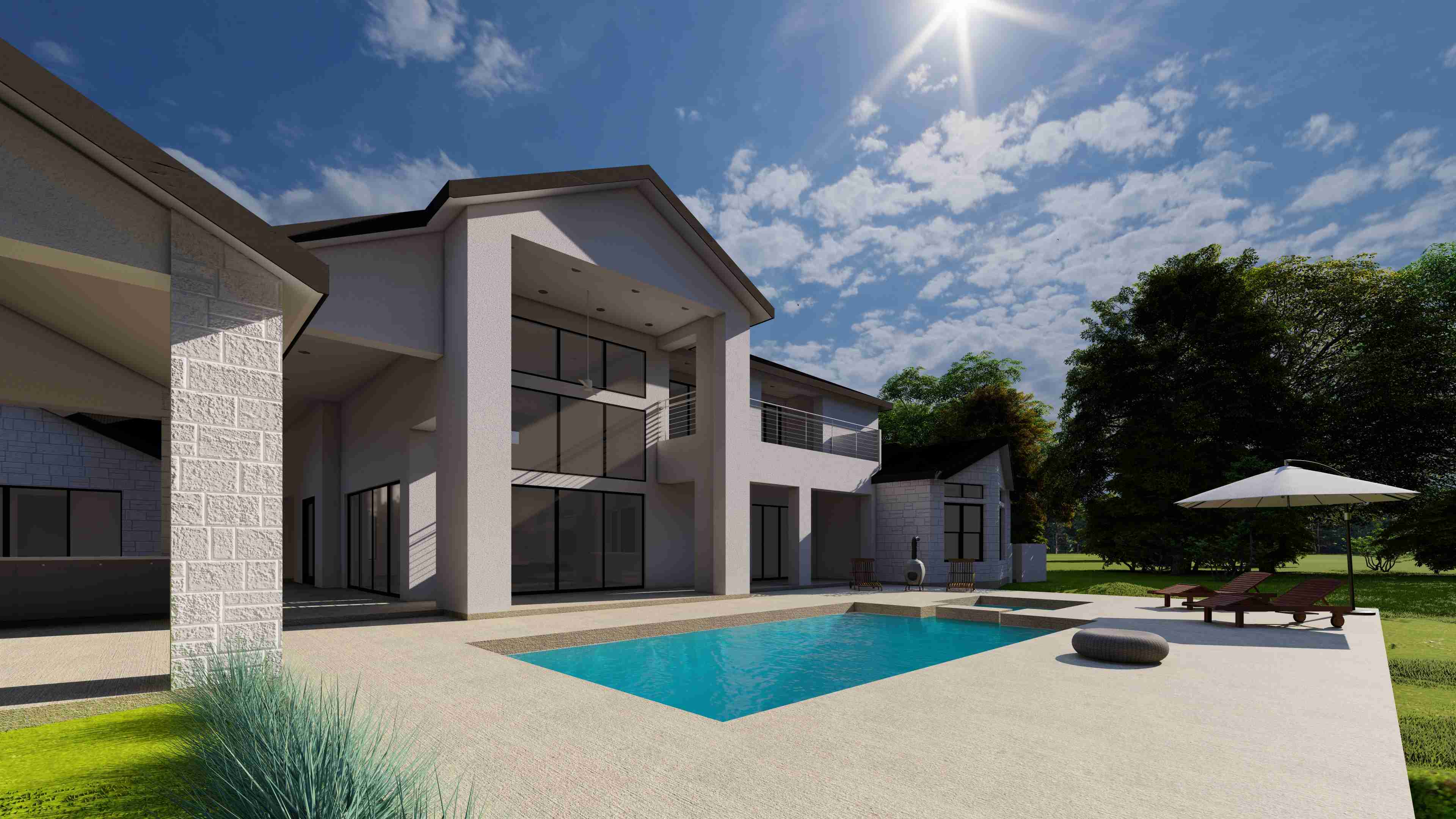 Rear View of this 3-Bedroom,2918 Sq Ft Plan -195-1360