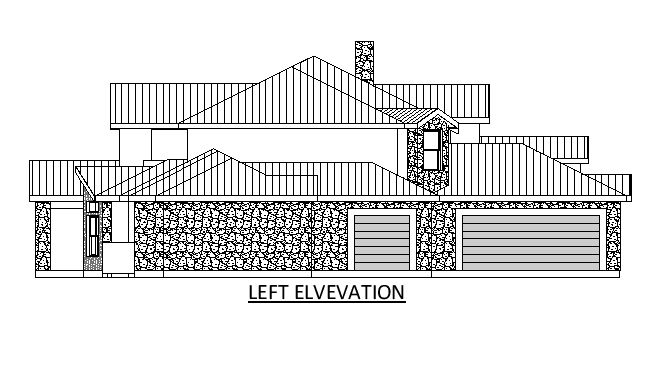 Home Plan Left Elevation of this 3-Bedroom,2918 Sq Ft Plan -195-1360