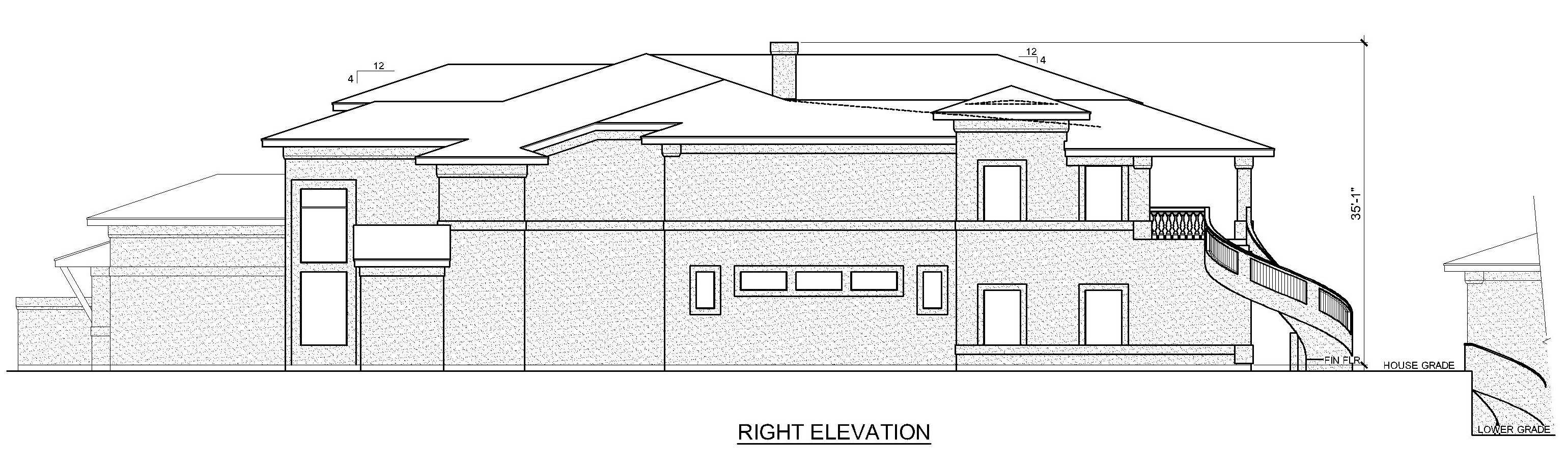 Home Plan Right Elevation of this 5-Bedroom,8513 Sq Ft Plan -195-1361