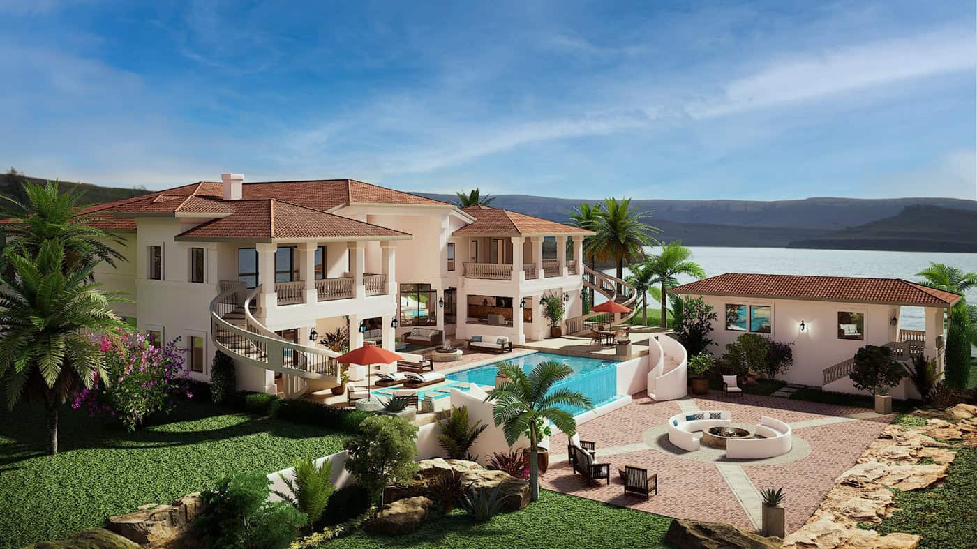 Rear View of this 5-Bedroom,8513 Sq Ft Plan -195-1361