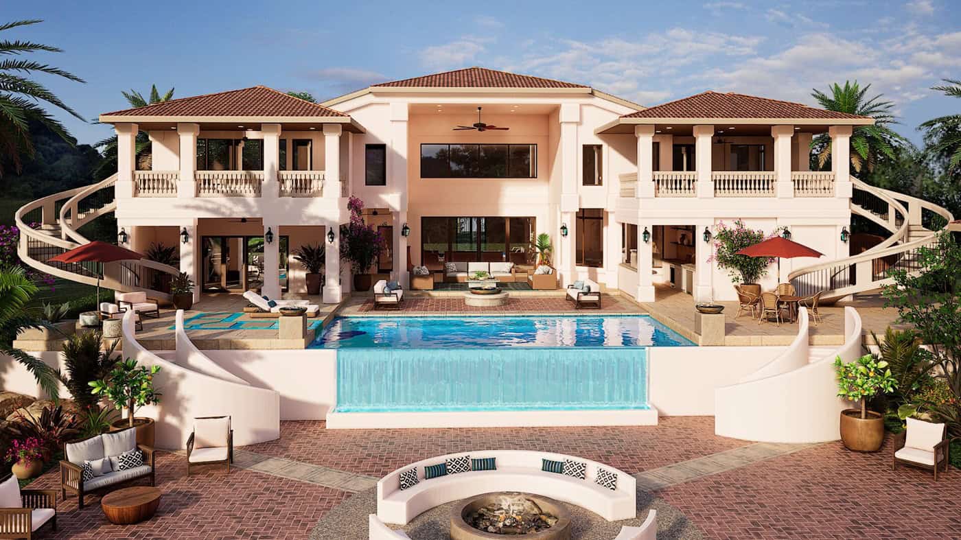 Rear View of this 5-Bedroom,8513 Sq Ft Plan -195-1361