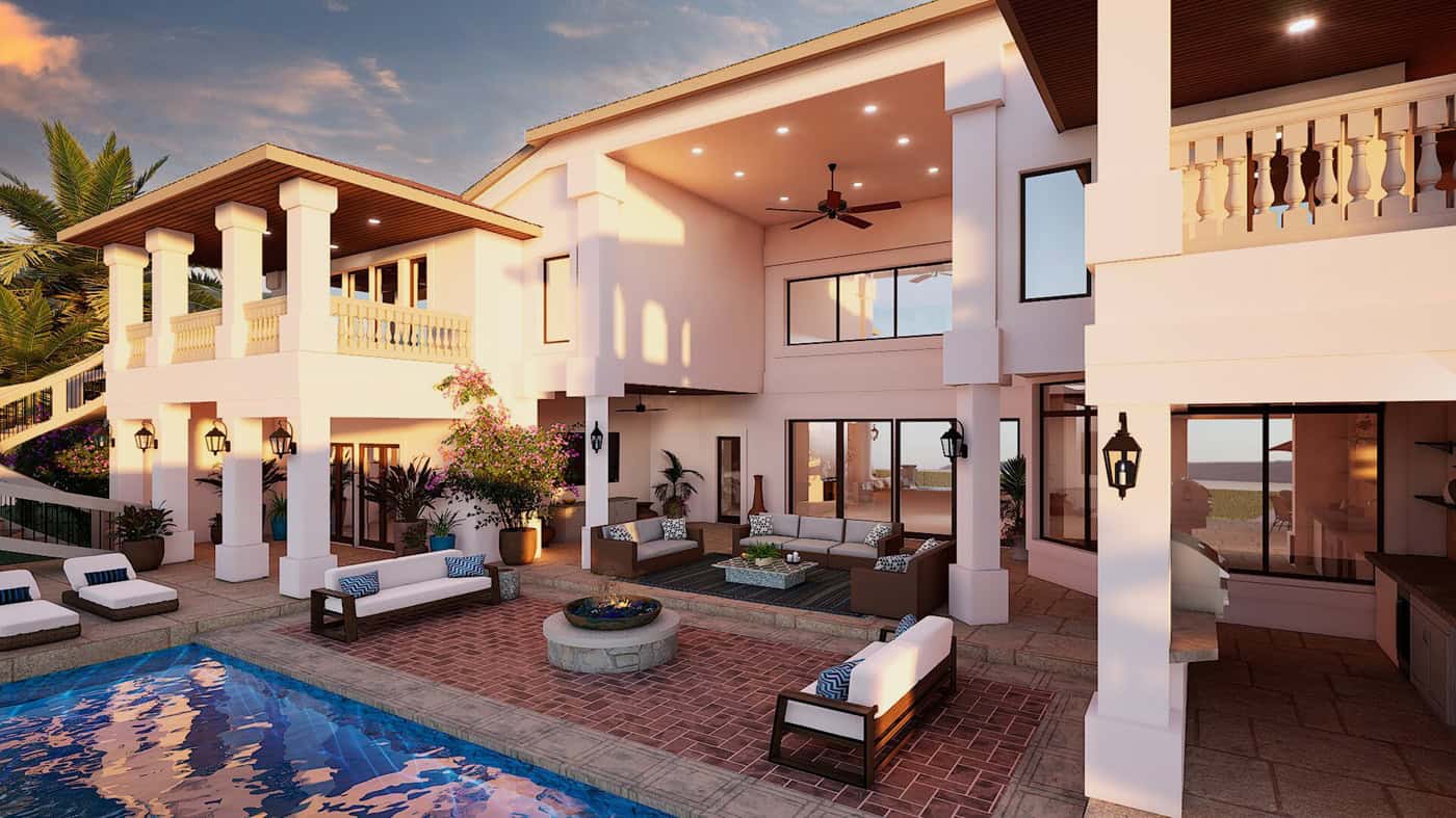 Rear View of this 5-Bedroom,8513 Sq Ft Plan -195-1361