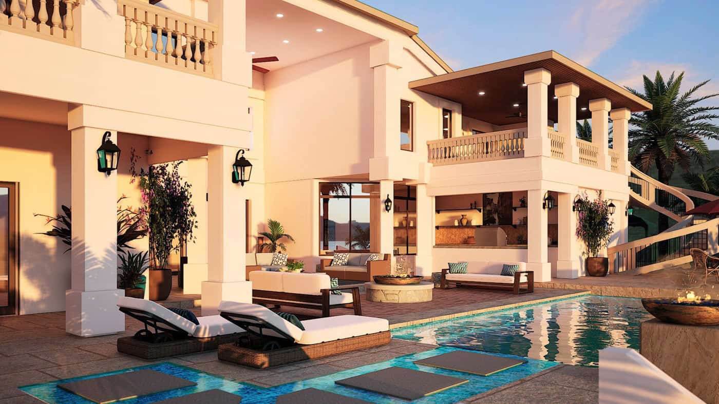 Rear View of this 5-Bedroom,8513 Sq Ft Plan -195-1361