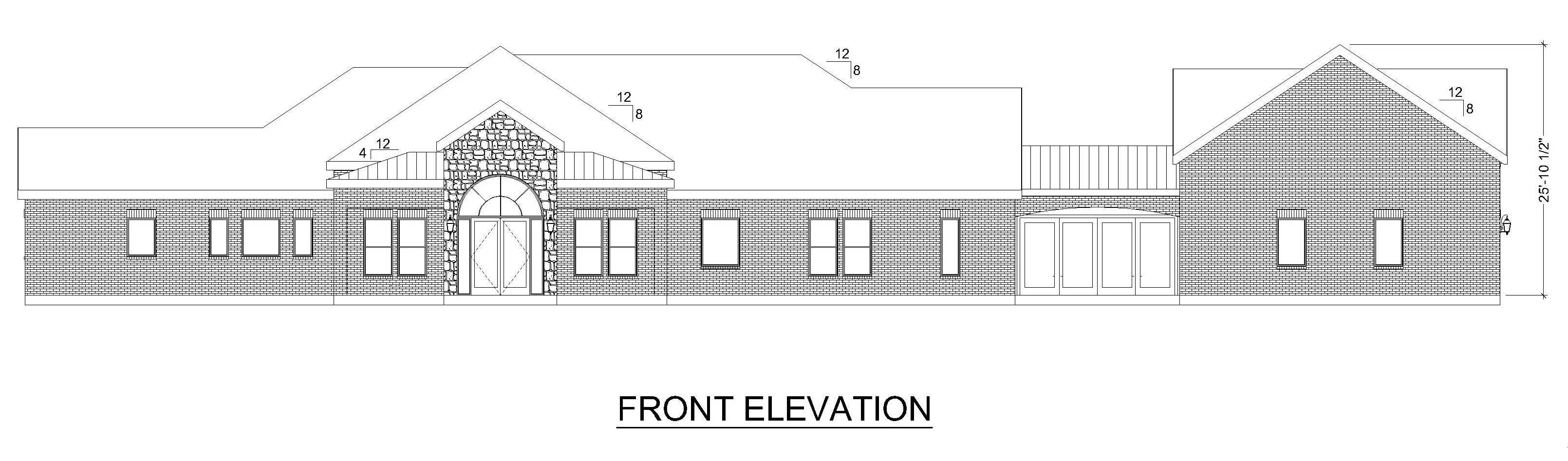Home Plan Front Elevation of this 3-Bedroom,4388 Sq Ft Plan -195-1362