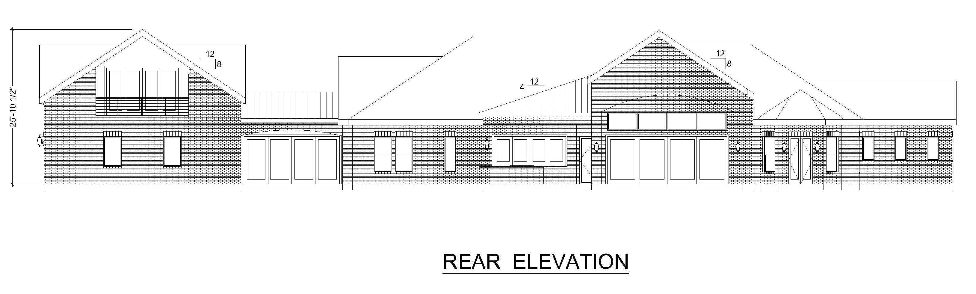 Home Plan Rear Elevation of this 3-Bedroom,4388 Sq Ft Plan -195-1362
