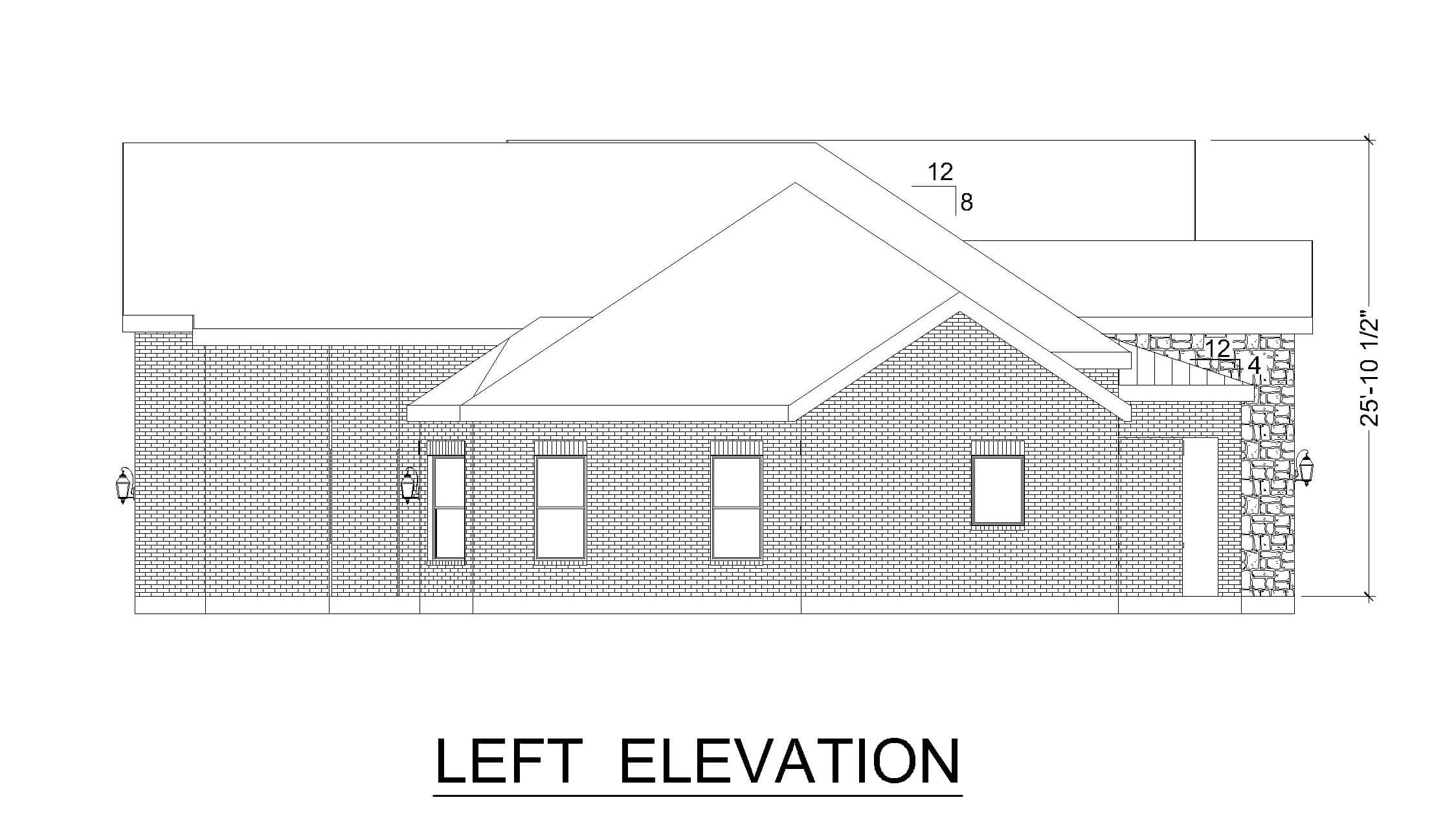 Home Plan Left Elevation of this 3-Bedroom,4388 Sq Ft Plan -195-1362