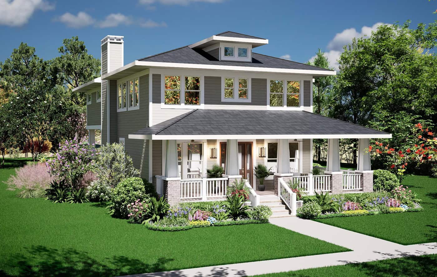Front View of this 4-Bedroom,3245 Sq Ft Plan -195-1363