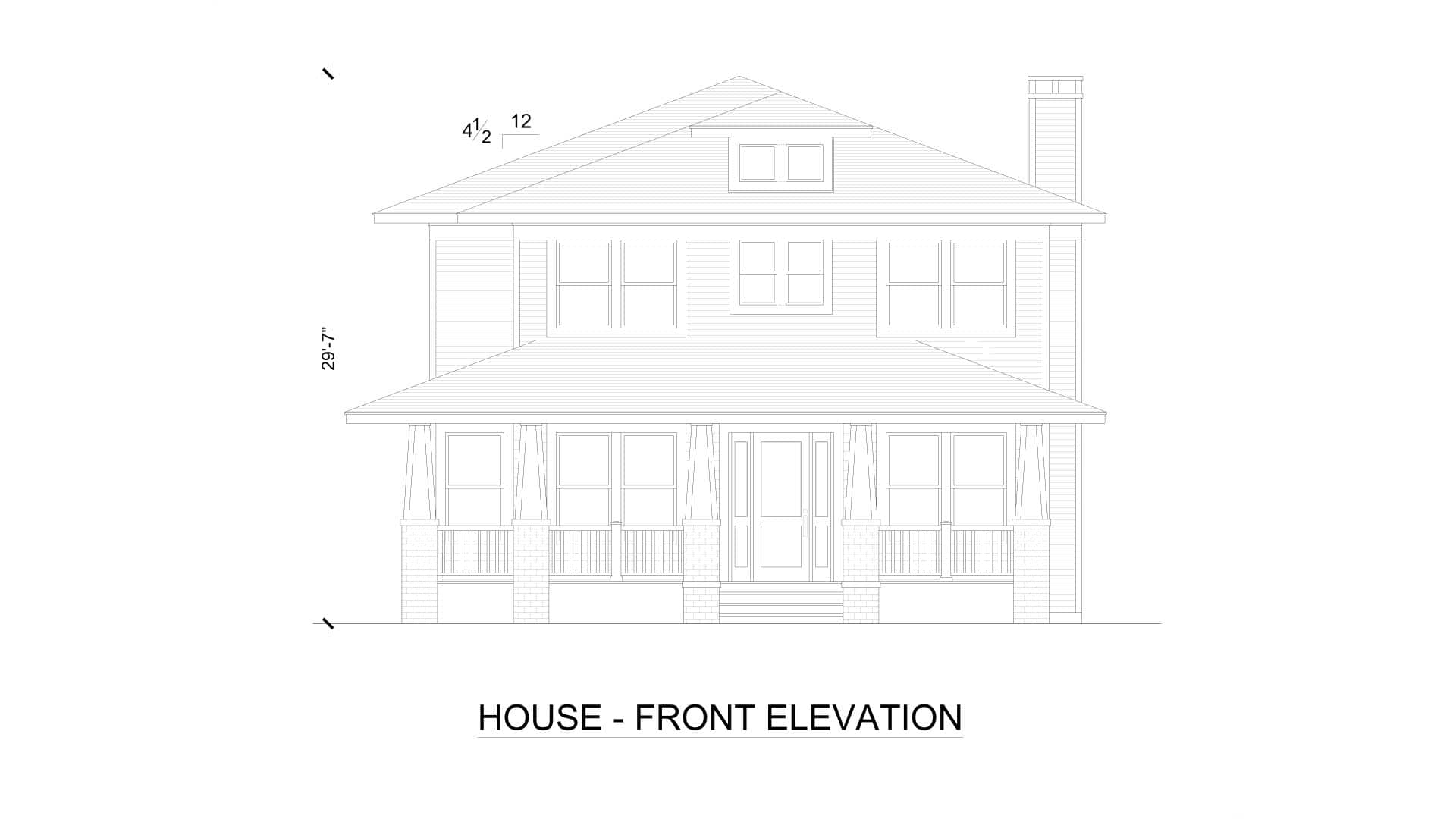 Home Plan Front Elevation of this 4-Bedroom,3245 Sq Ft Plan -195-1363