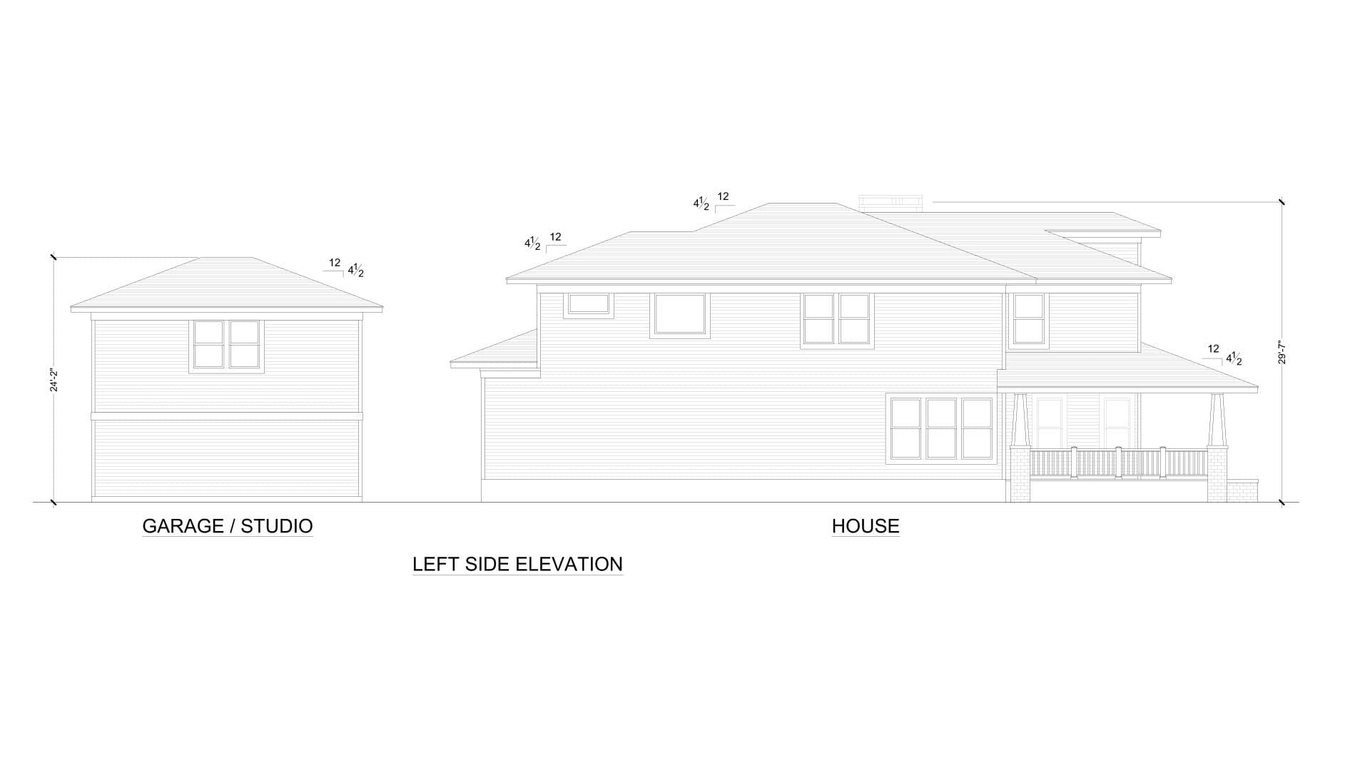 Home Plan Left Elevation of this 4-Bedroom,3245 Sq Ft Plan -195-1363