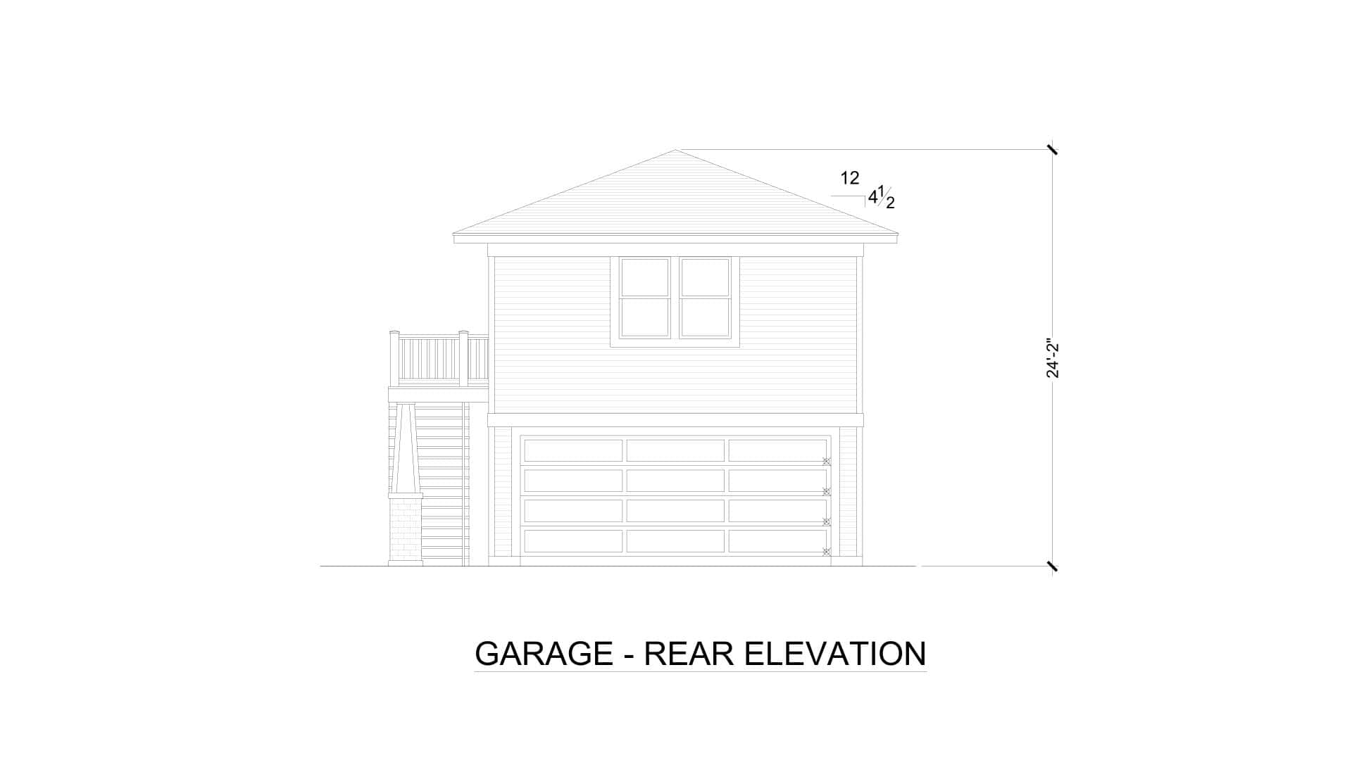 Home Plan Rear Elevation of this 4-Bedroom,3245 Sq Ft Plan -195-1363