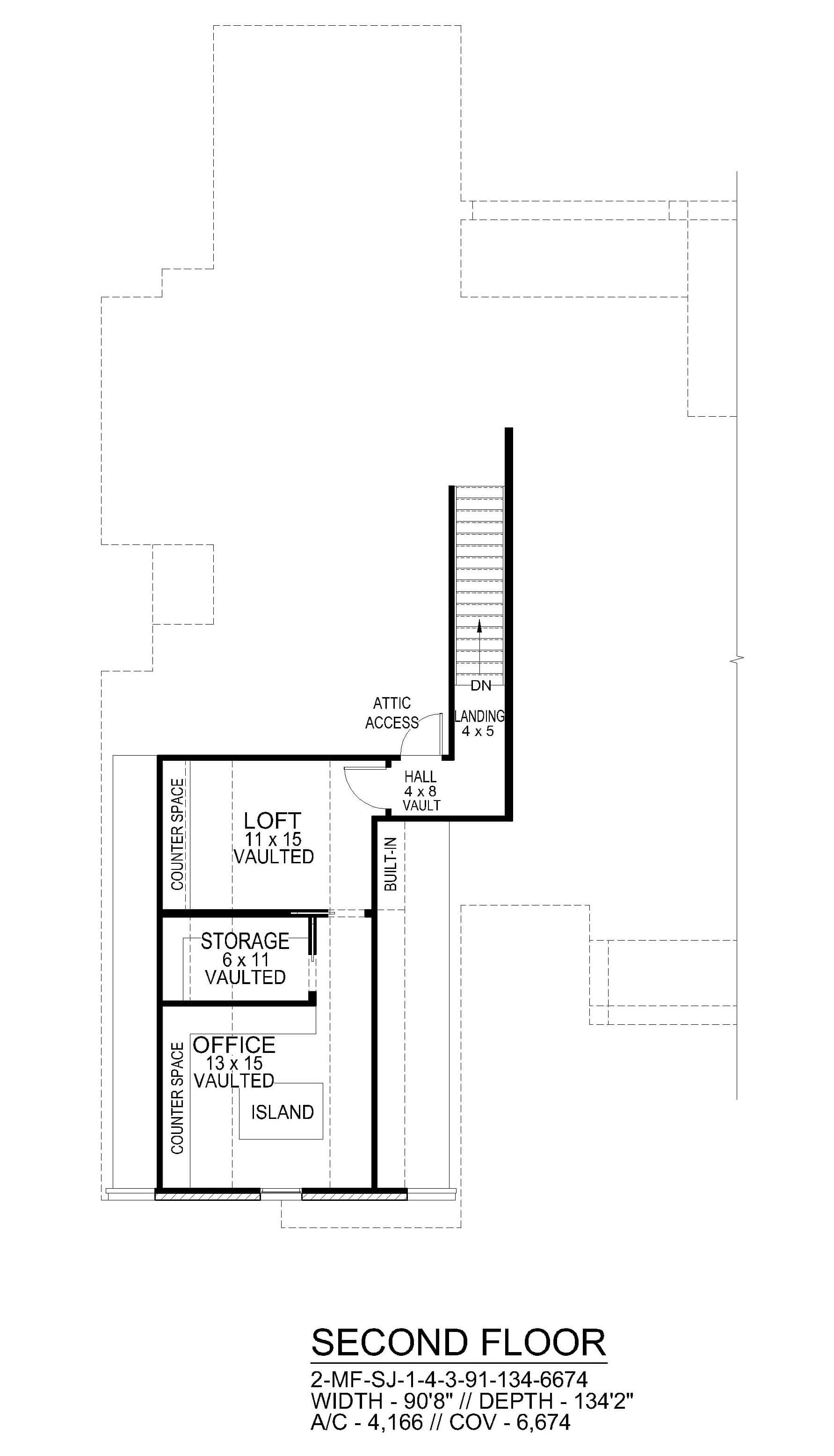 Upper Level of Country Plan #195-1364