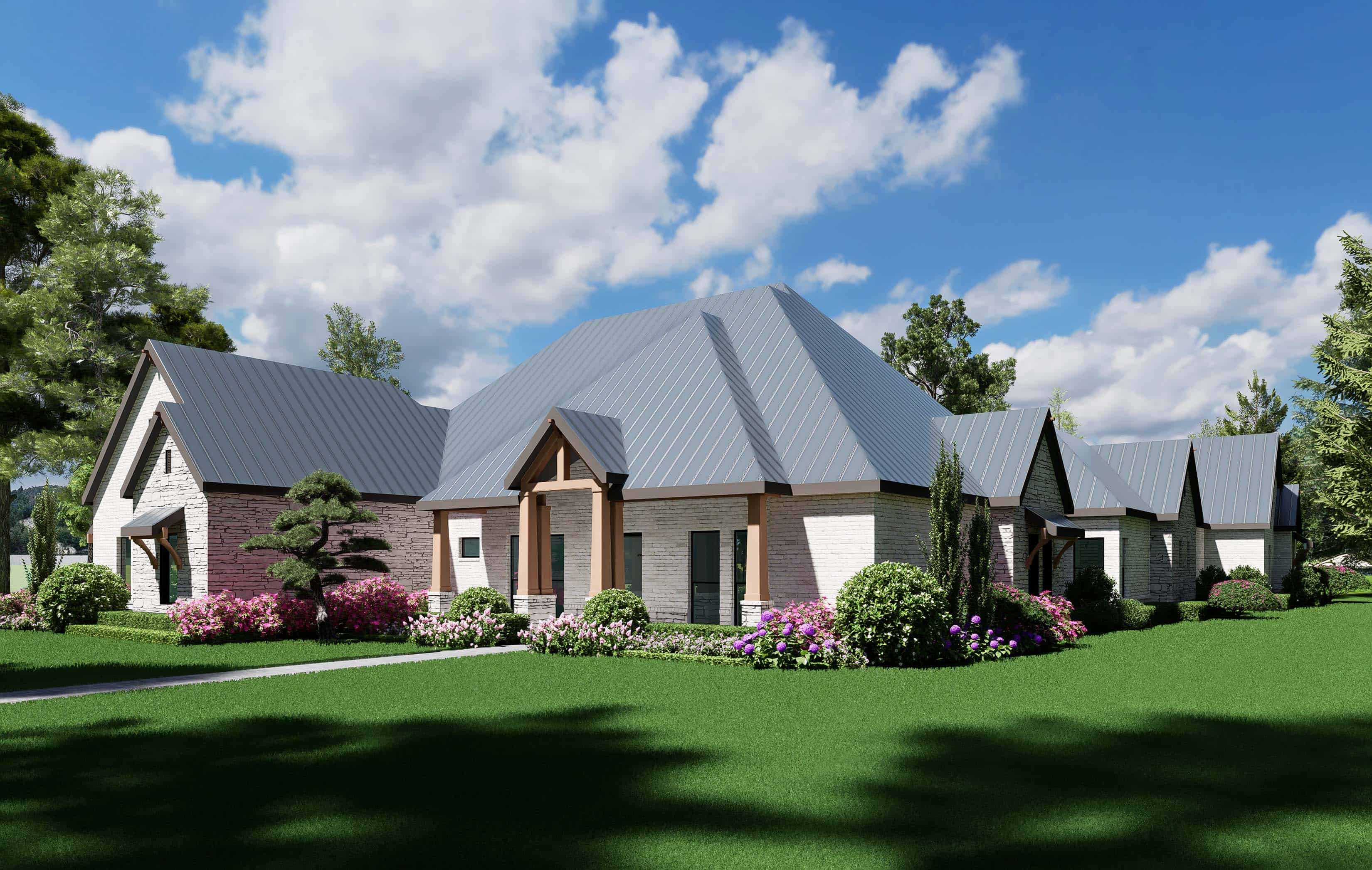 Front View of this 4-Bedroom,4166 Sq Ft Plan -195-1364