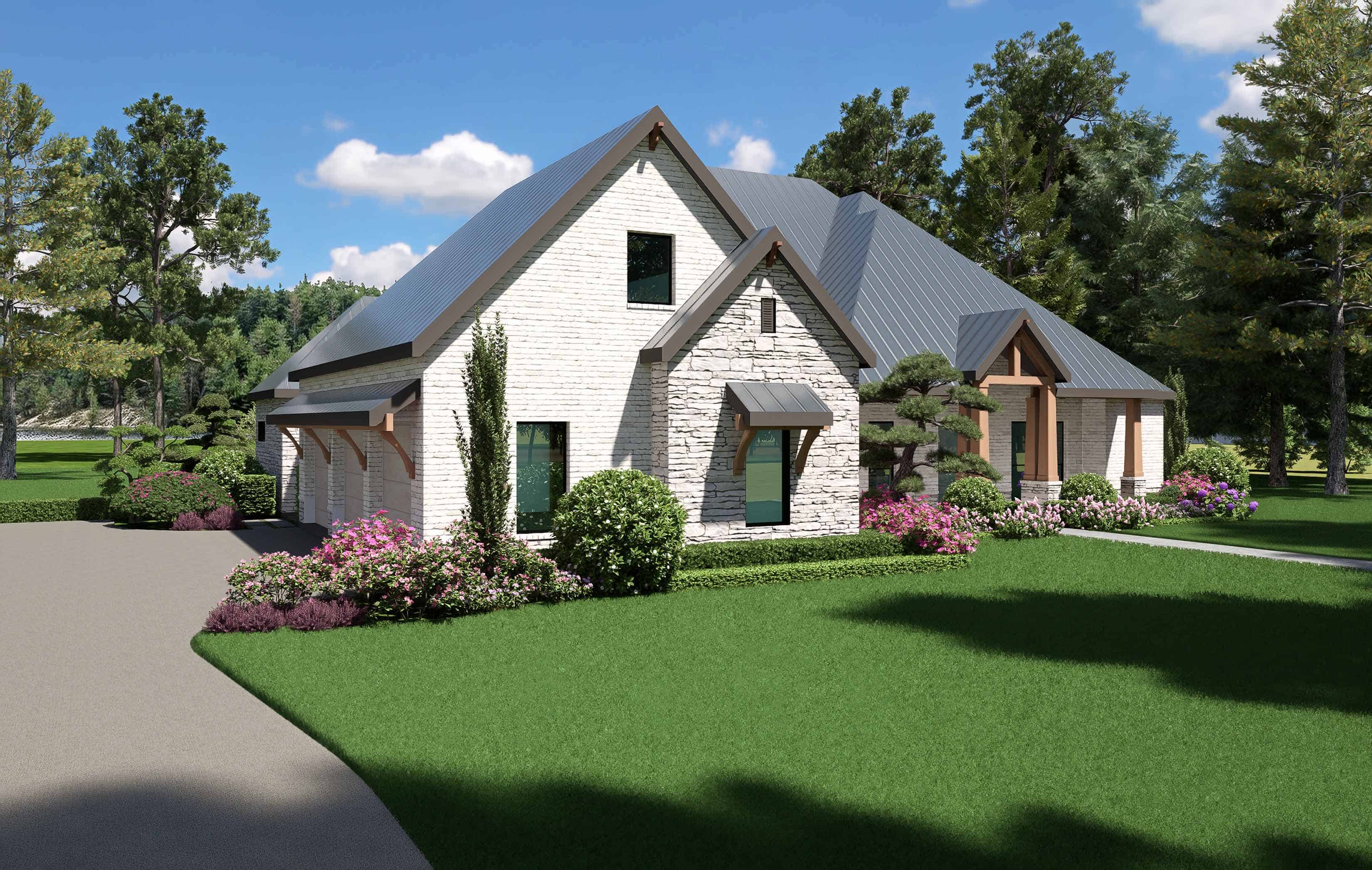 Front View of this 4-Bedroom,4166 Sq Ft Plan -195-1364