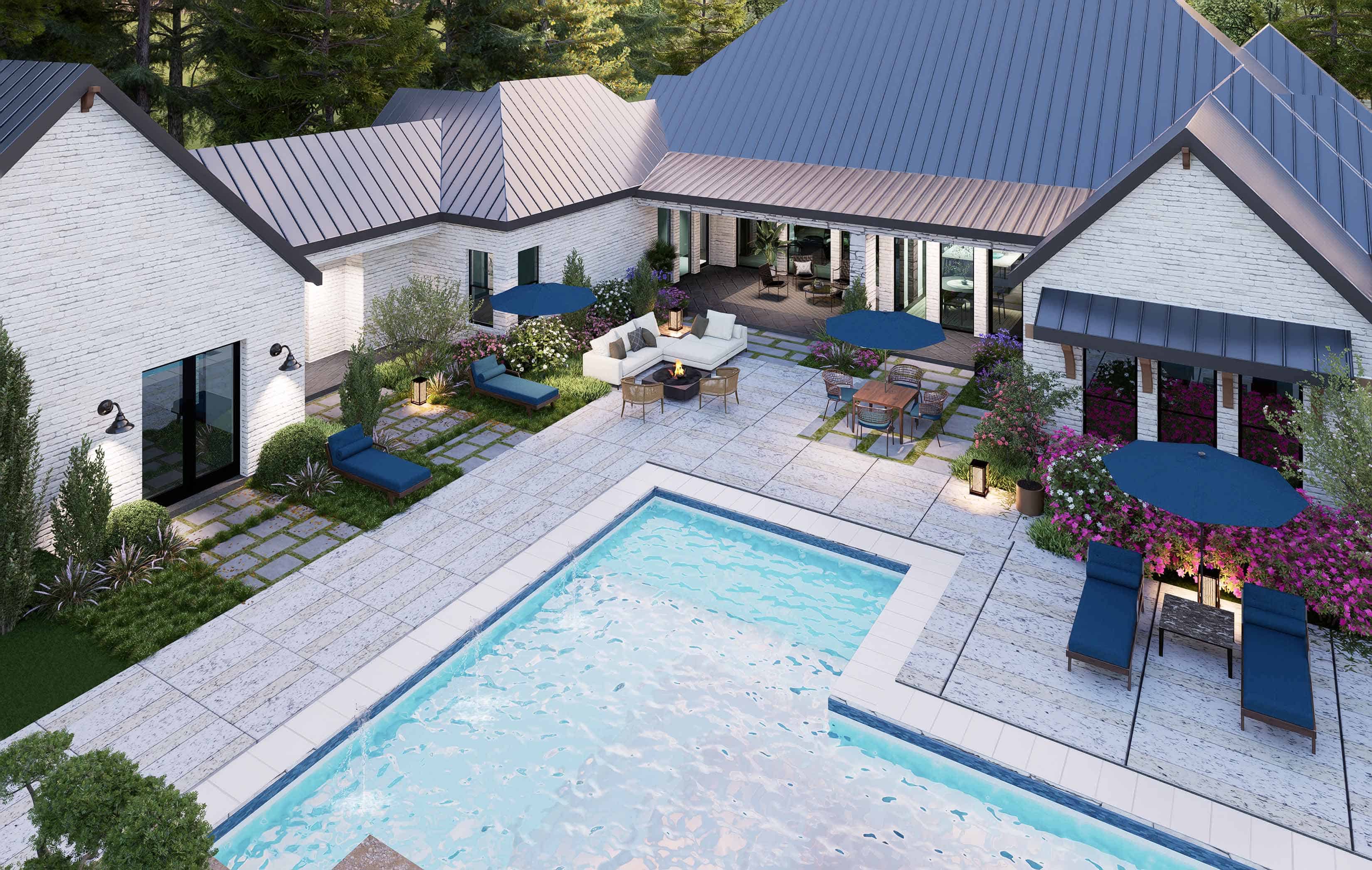 Front View of this 4-Bedroom,4166 Sq Ft Plan -195-1364
