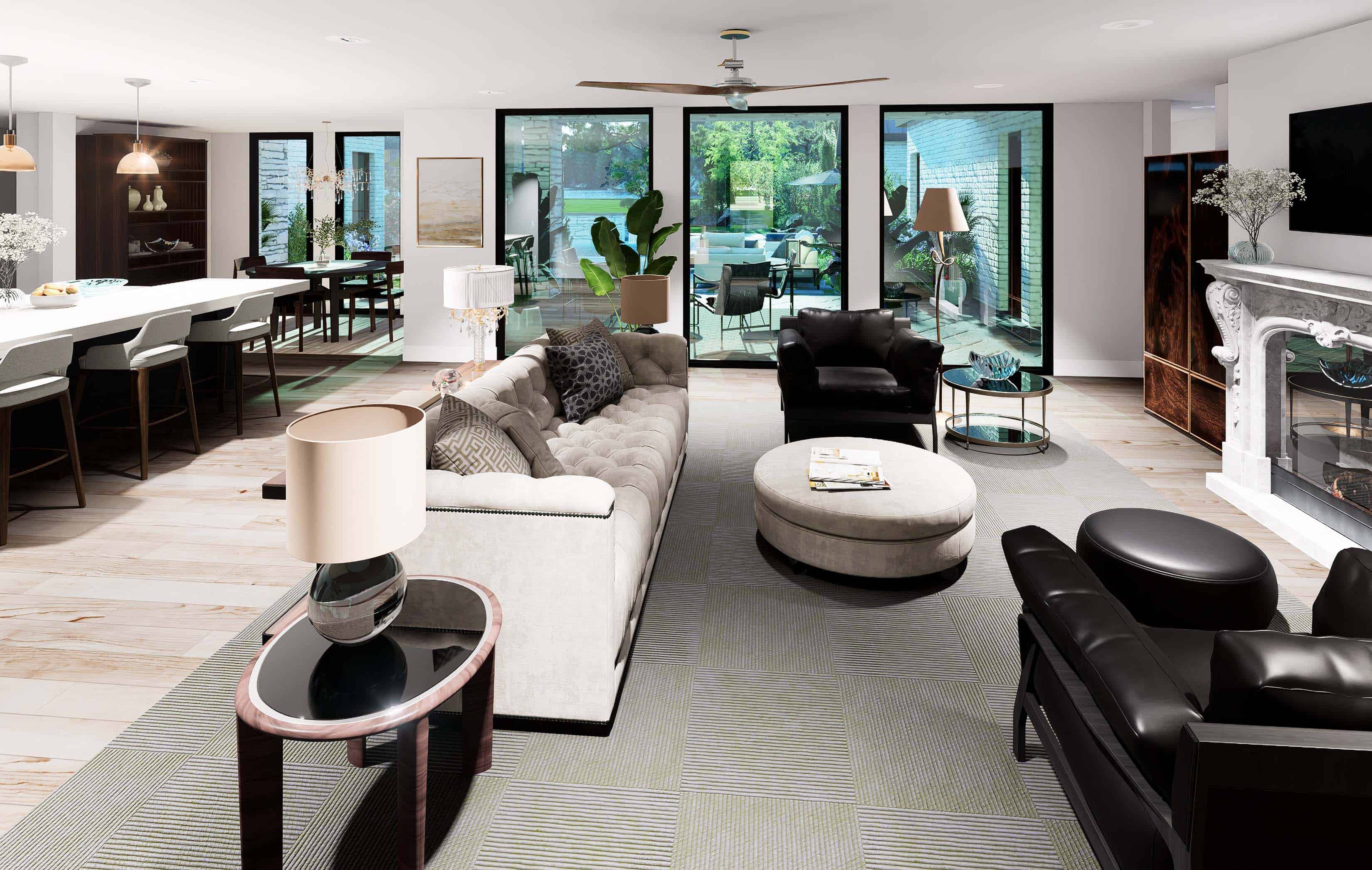 Living Room of this 4-Bedroom,4166 Sq Ft Plan -195-1364