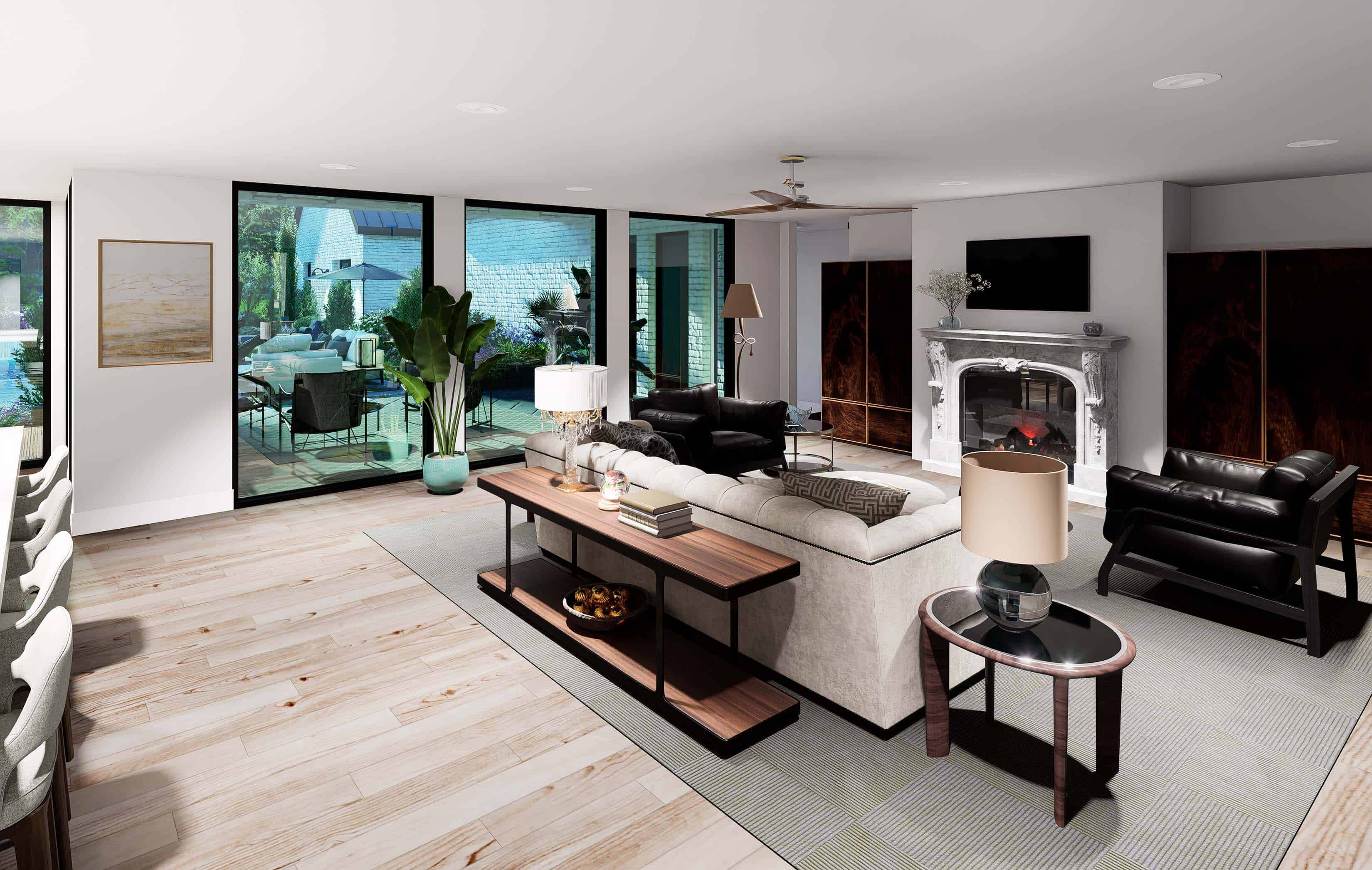 Living Room of this 4-Bedroom,4166 Sq Ft Plan -195-1364