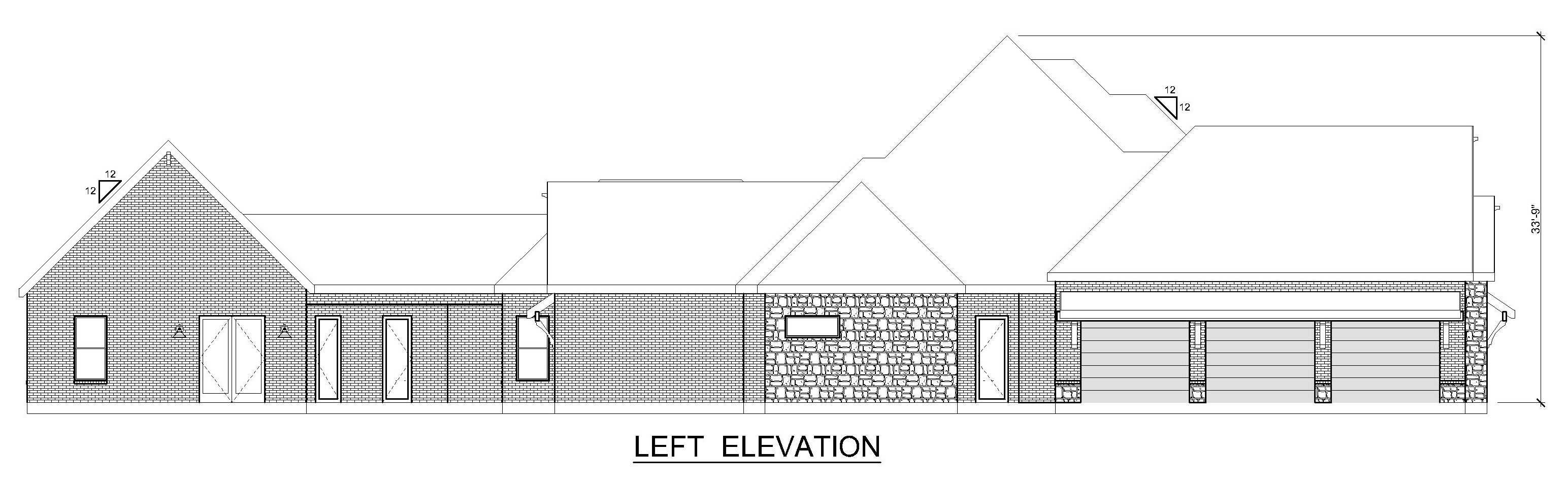 Home Plan Left Elevation of this 4-Bedroom,4166 Sq Ft Plan -195-1364