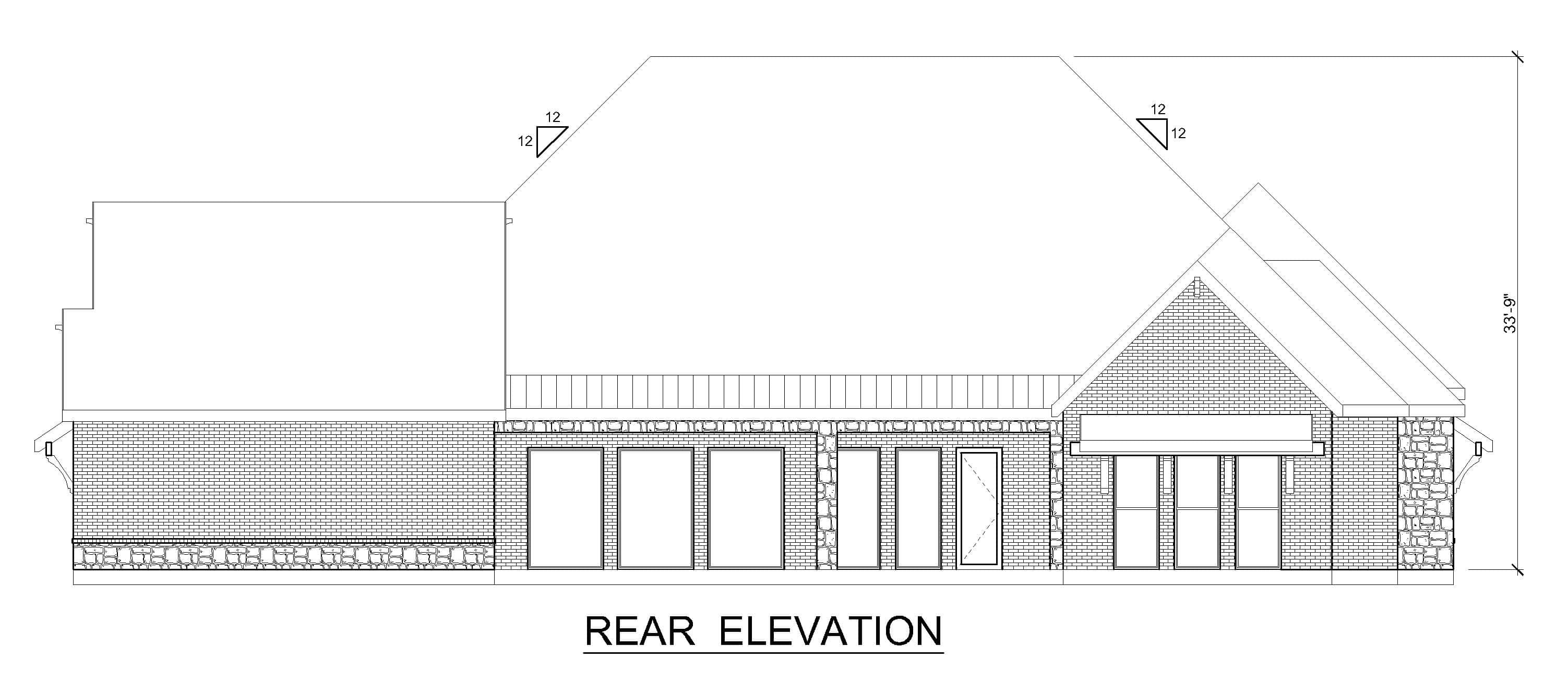Home Plan Rear Elevation of this 4-Bedroom,4166 Sq Ft Plan -195-1364
