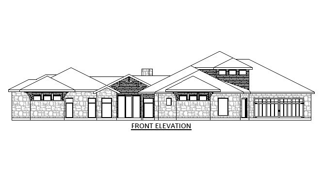 Home Plan Front Elevation of this 5-Bedroom,5161 Sq Ft Plan -195-1365