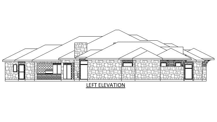 Home Plan Left Elevation of this 5-Bedroom,5161 Sq Ft Plan -195-1365