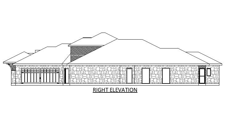 Home Plan Right Elevation of this 5-Bedroom,5161 Sq Ft Plan -195-1365