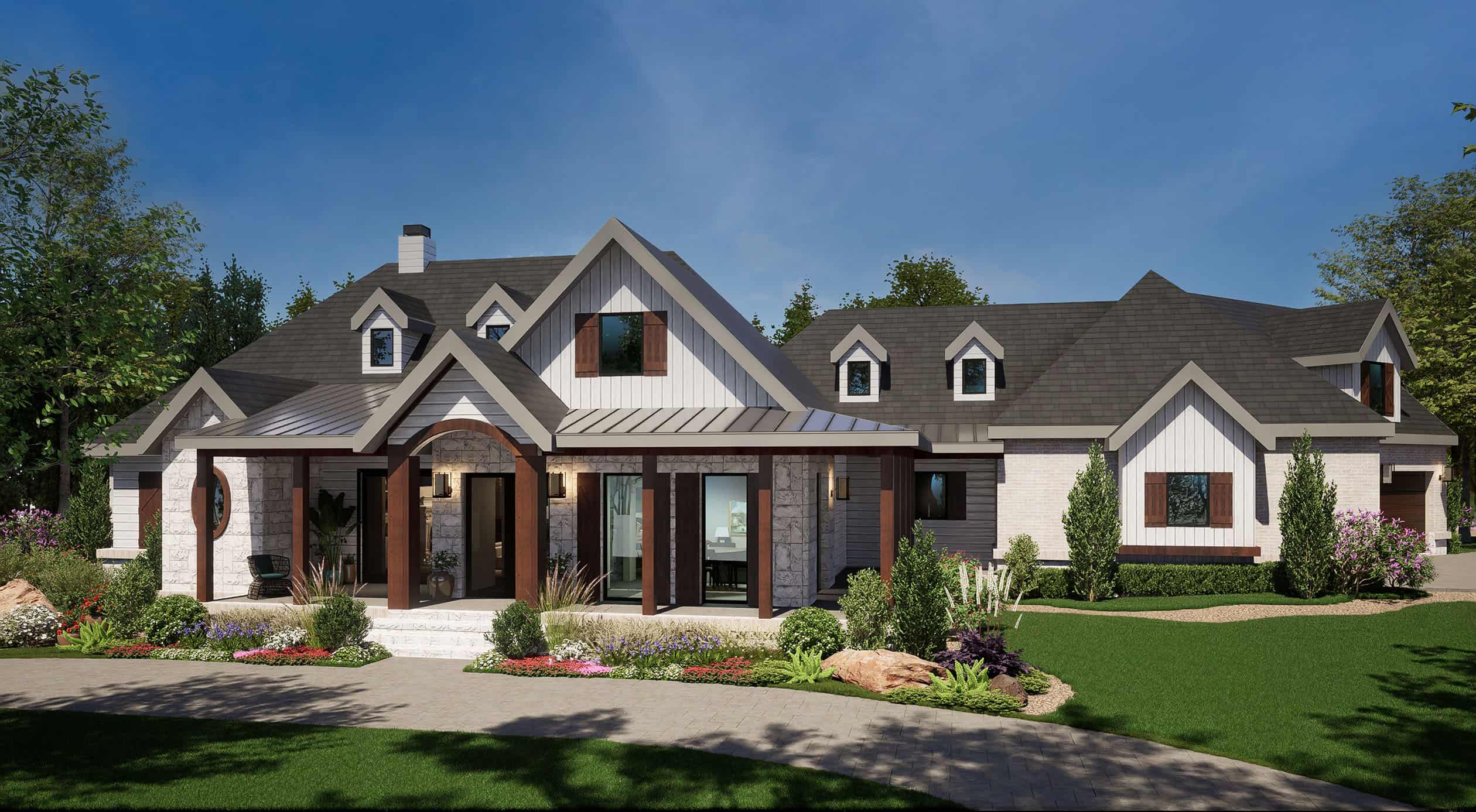 Front View of this 3-Bedroom,3814 Sq Ft Plan -195-1366