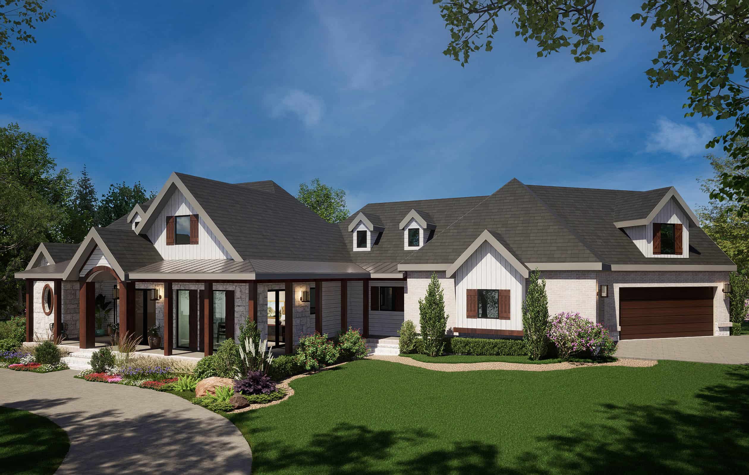 Front View of this 3-Bedroom,3814 Sq Ft Plan -195-1366