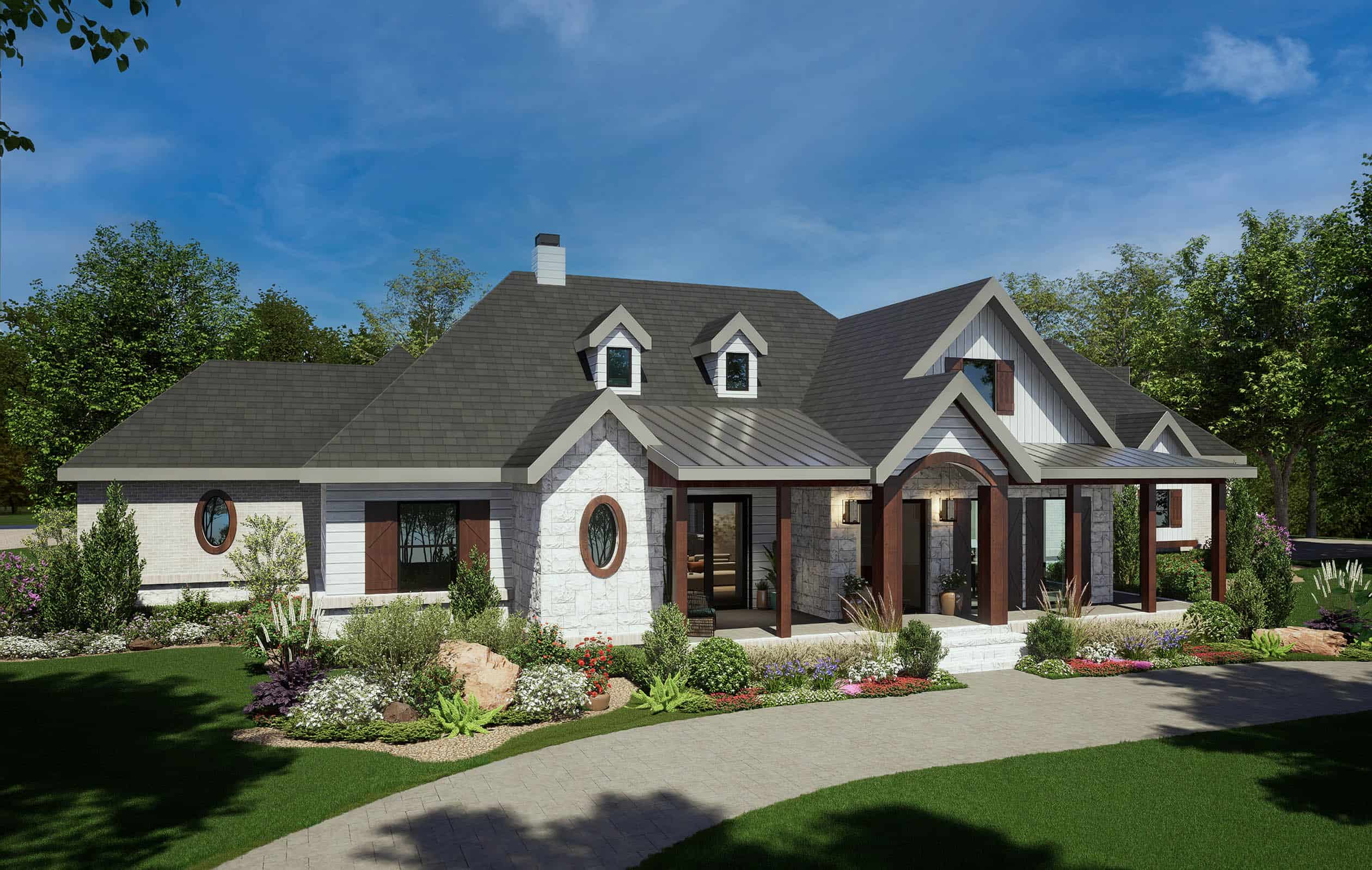 Front View of this 3-Bedroom,3814 Sq Ft Plan -195-1366