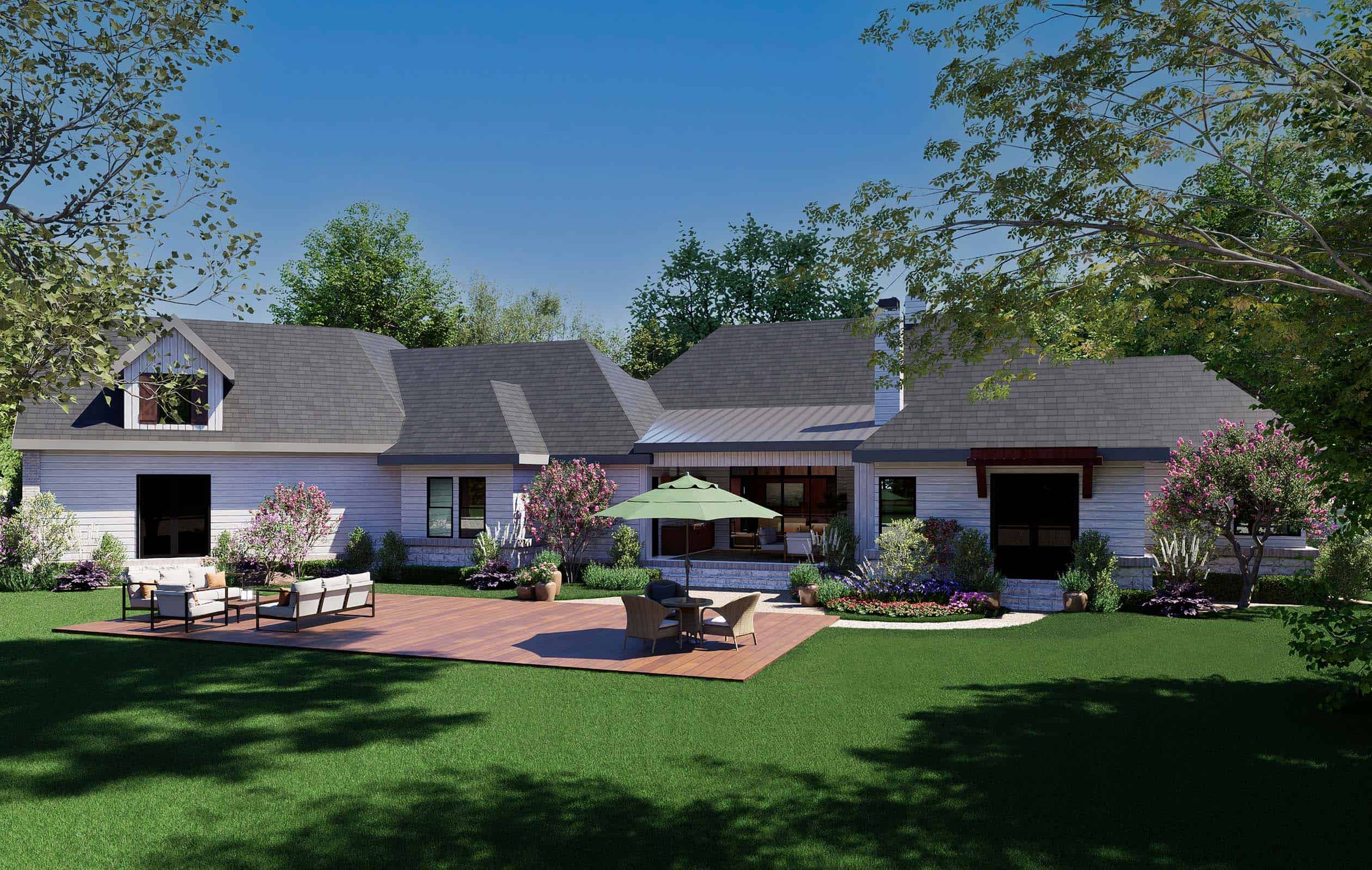 Rear View of this 3-Bedroom,3814 Sq Ft Plan -195-1366