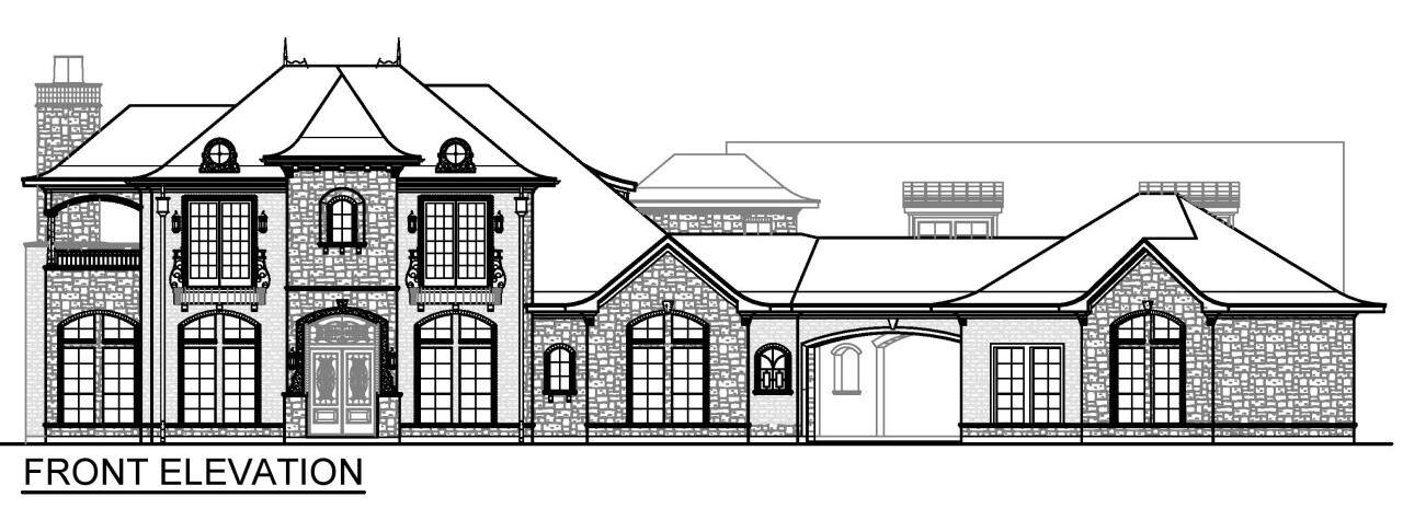 Home Plan Front Elevation of this 4-Bedroom,4805 Sq Ft Plan -195-1367