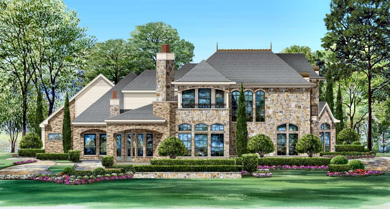 Rear View of this 4-Bedroom,4805 Sq Ft Plan -195-1367