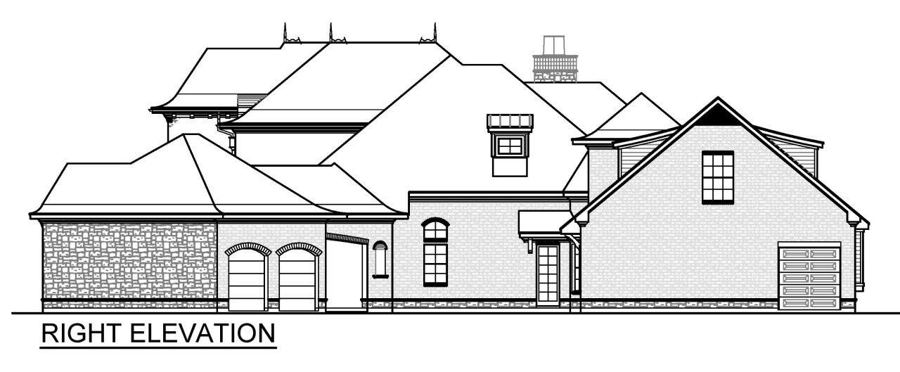 Home Plan Right Elevation of this 4-Bedroom,4805 Sq Ft Plan -195-1367