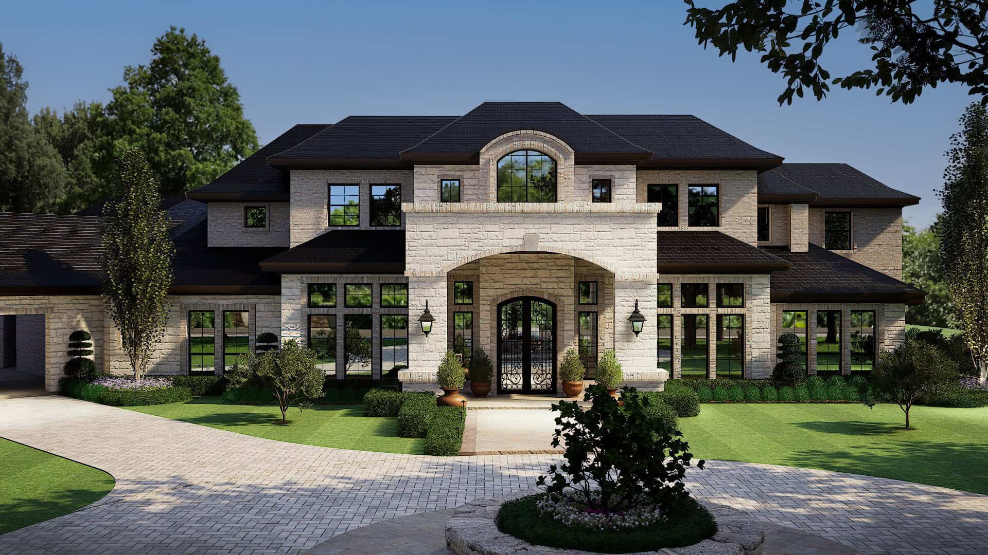 Front View of this 6-Bedroom,7138 Sq Ft Plan -195-1368