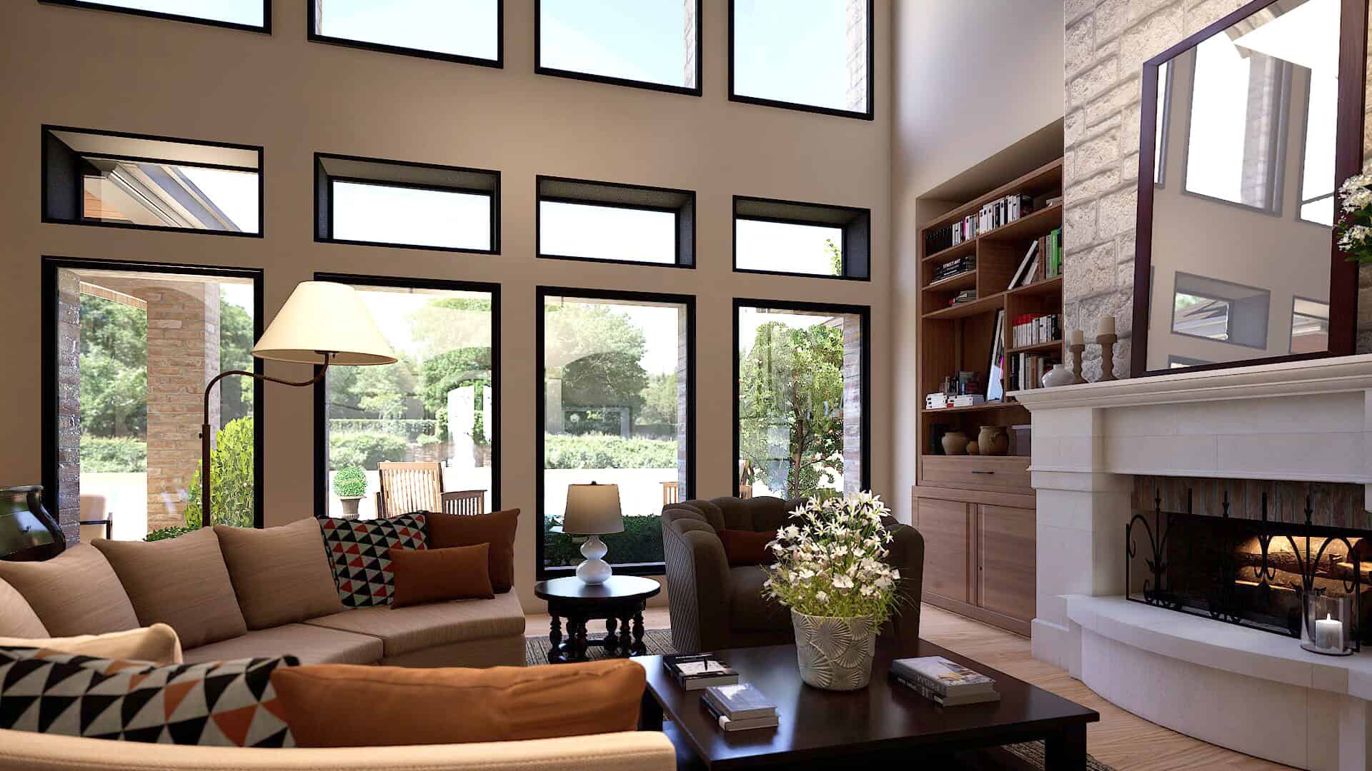 Living Room of this 6-Bedroom,7138 Sq Ft Plan -195-1368